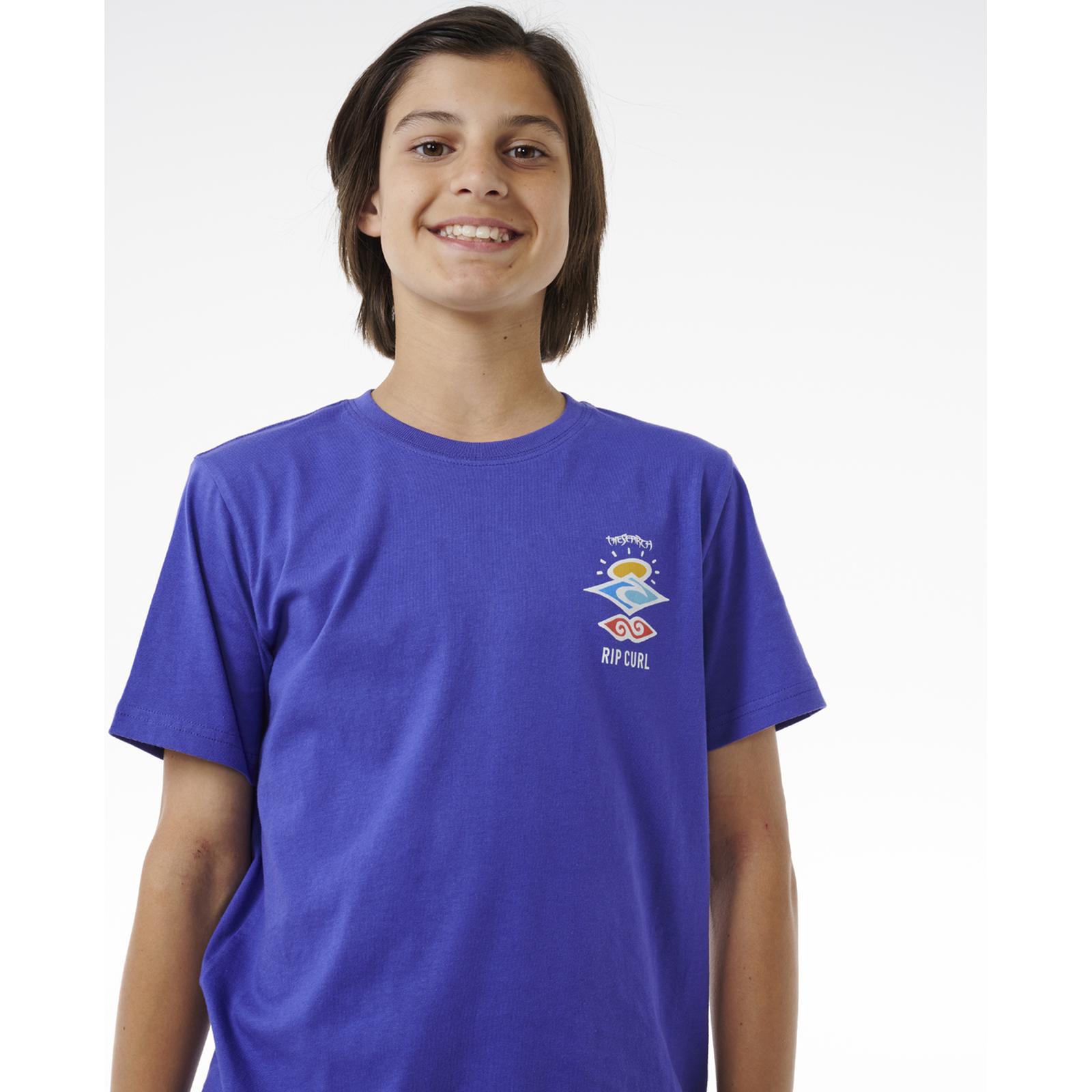 Rip Curl Kids Search Icon Short Sleeve Crew Neck T-Shirt Top Tee - Picture 25 of 25