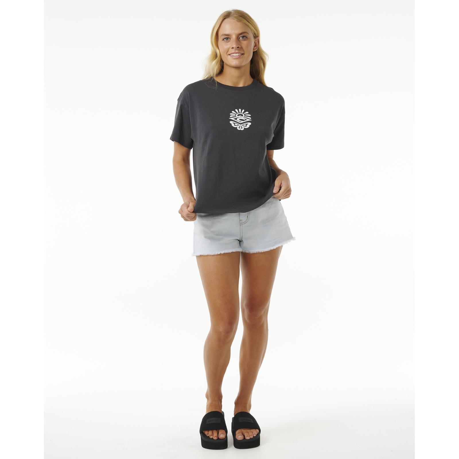 Rip Curl Womens Icons Of Surf Relaxed Fit Short Sleeve T-Shirt Top Tee - Picture 13 of 15