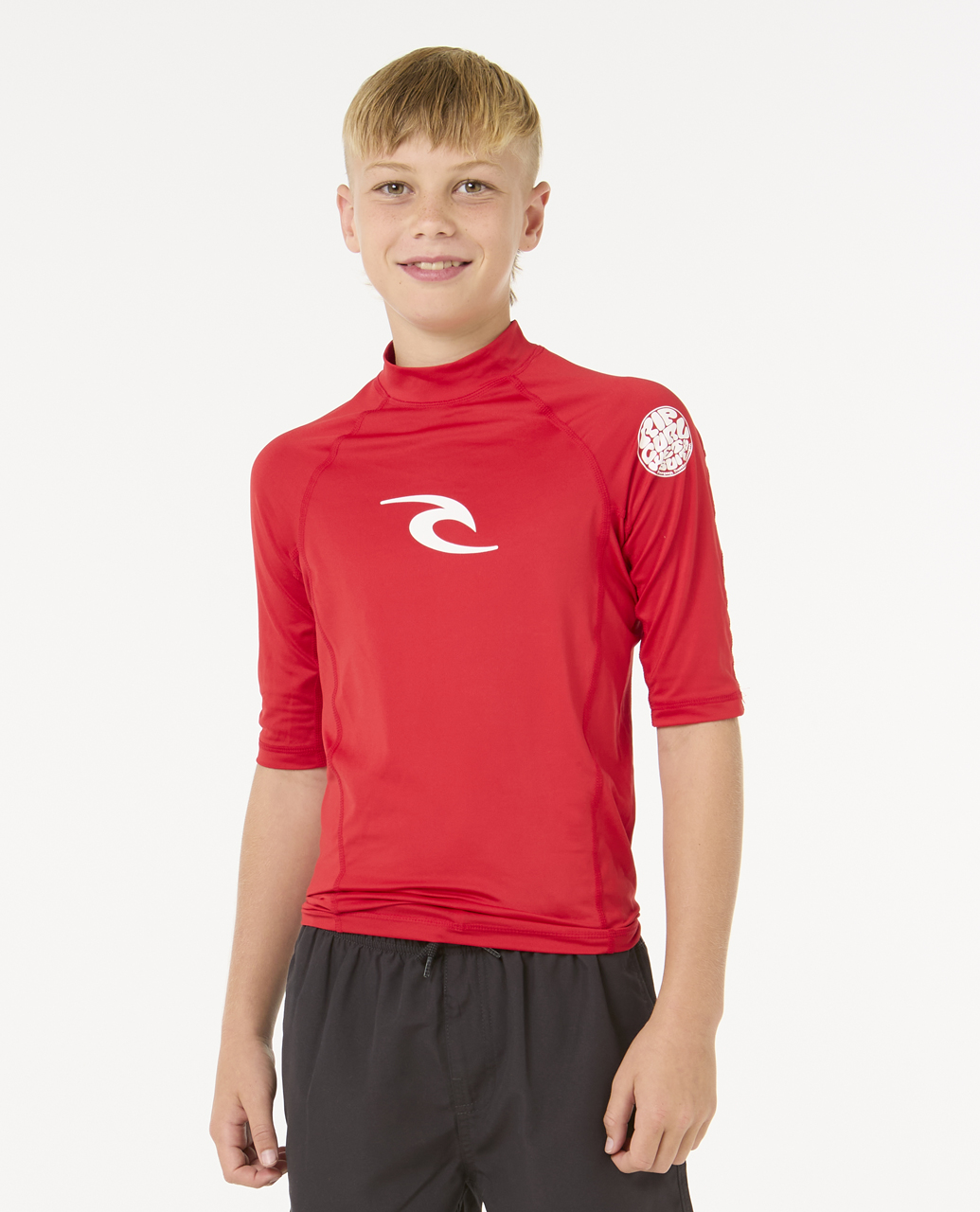 Rip Curl Kids Brand Wave UPF 50 Short Sleeve Surf T-Shirt Rash Vest Top - Picture 18 of 19