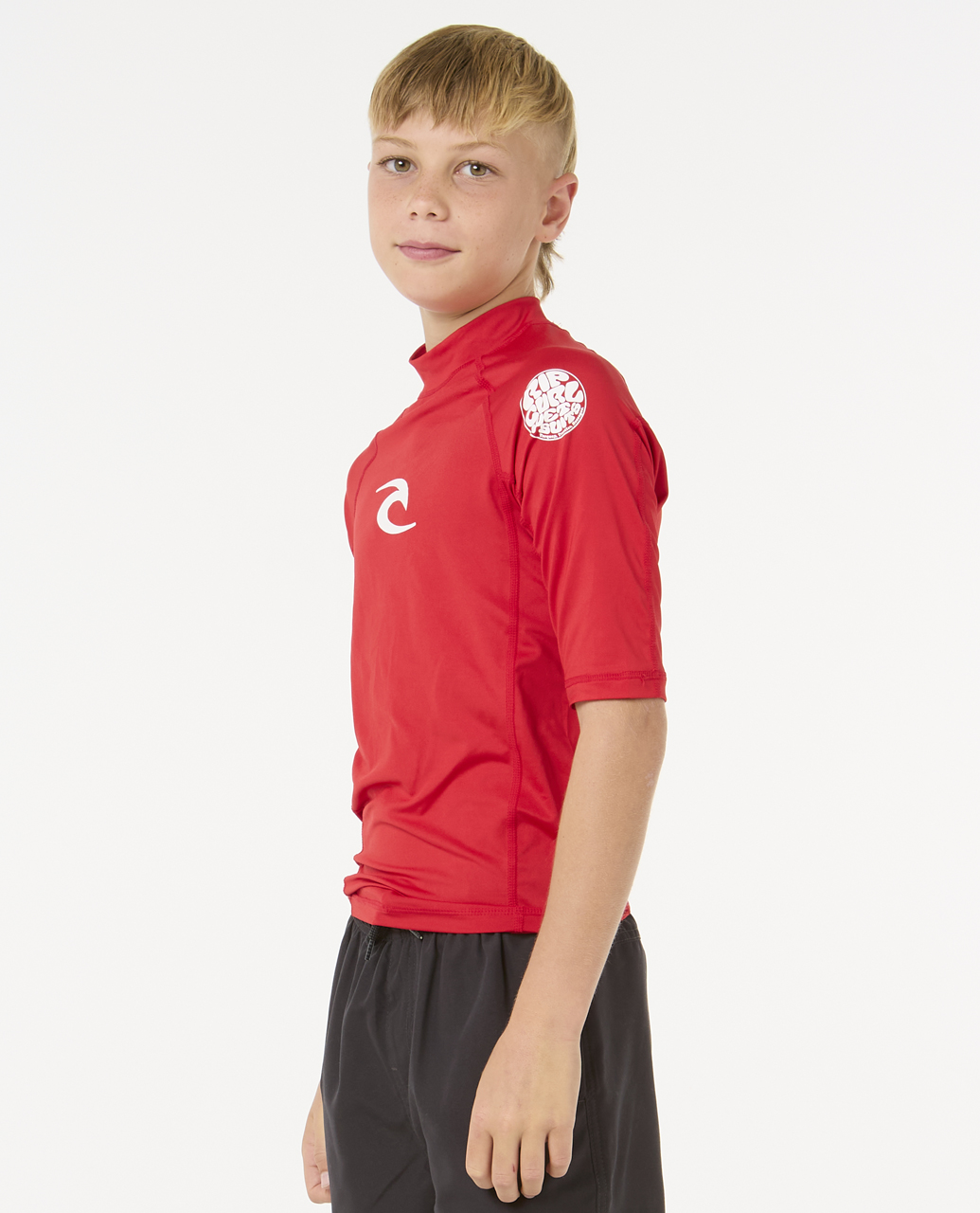 Rip Curl Kids Brand Wave UPF 50 Short Sleeve Surf T-Shirt Rash Vest Top - Picture 16 of 19