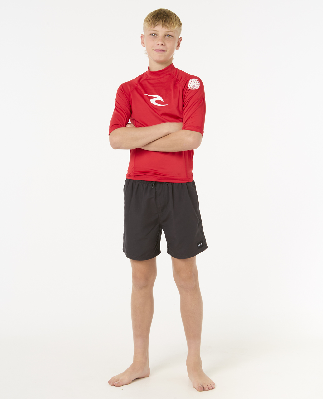 Rip Curl Kids Brand Wave UPF 50 Short Sleeve Surf T-Shirt Rash Vest Top - Picture 15 of 19