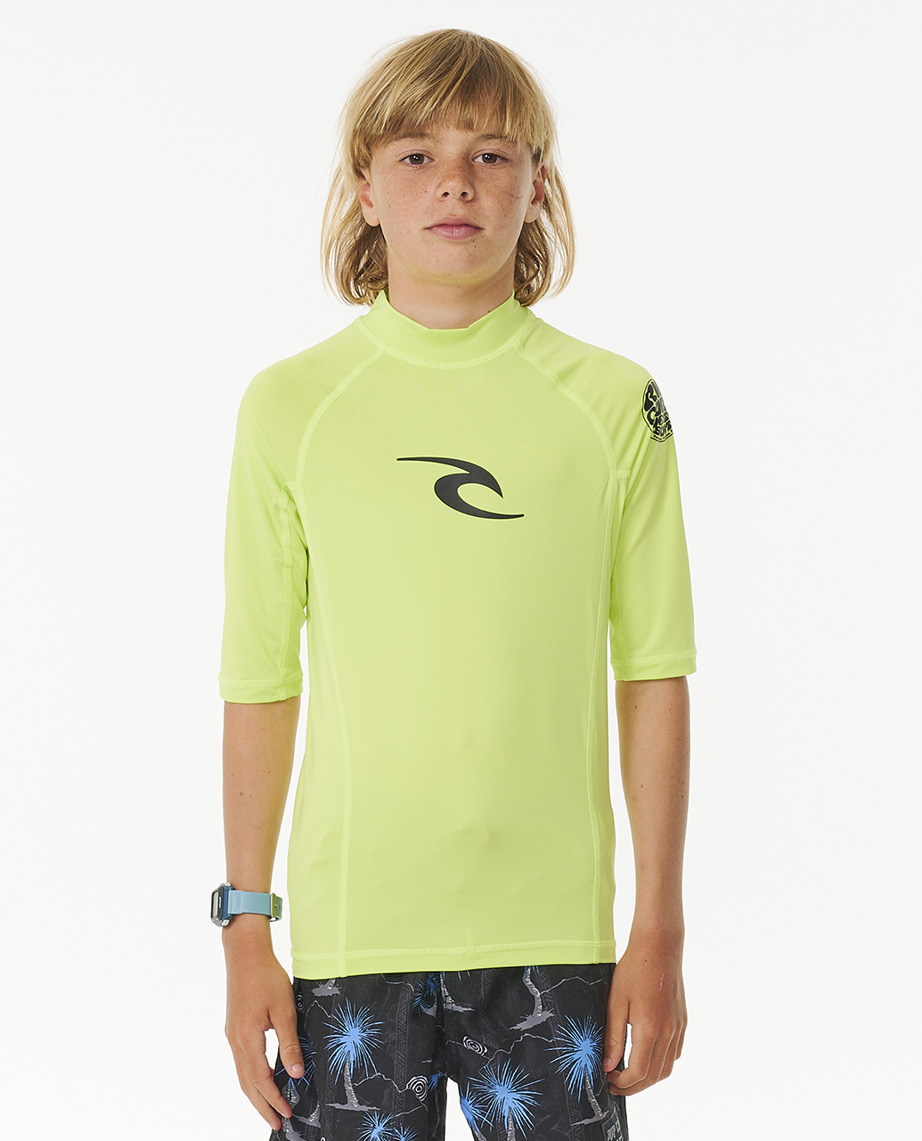 Rip Curl Kids Brand Wave UPF 50 Short Sleeve Surf T-Shirt Rash Vest Top - Picture 7 of 19