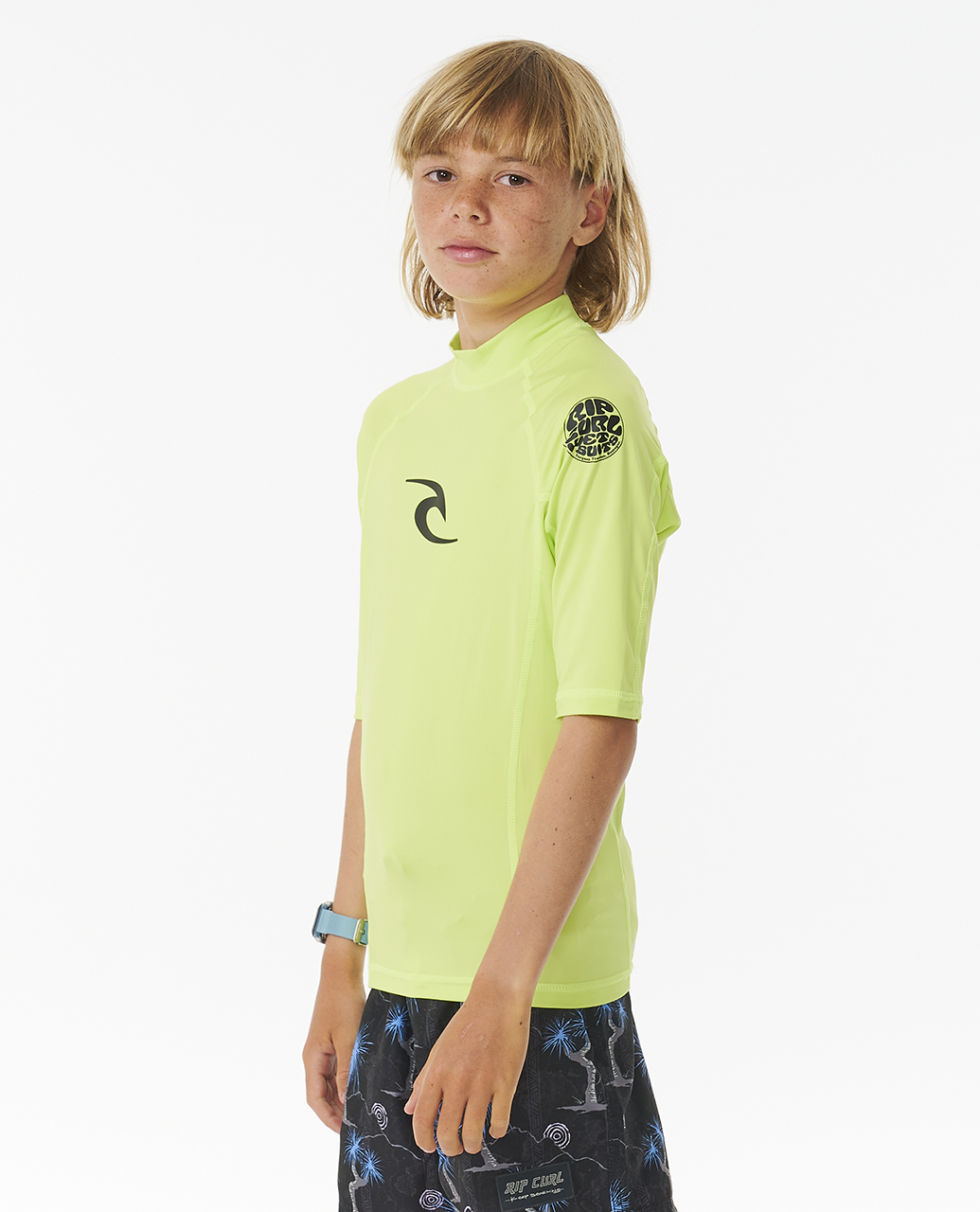 Rip Curl Kids Brand Wave UPF 50 Short Sleeve Surf T-Shirt Rash Vest Top - Picture 8 of 19