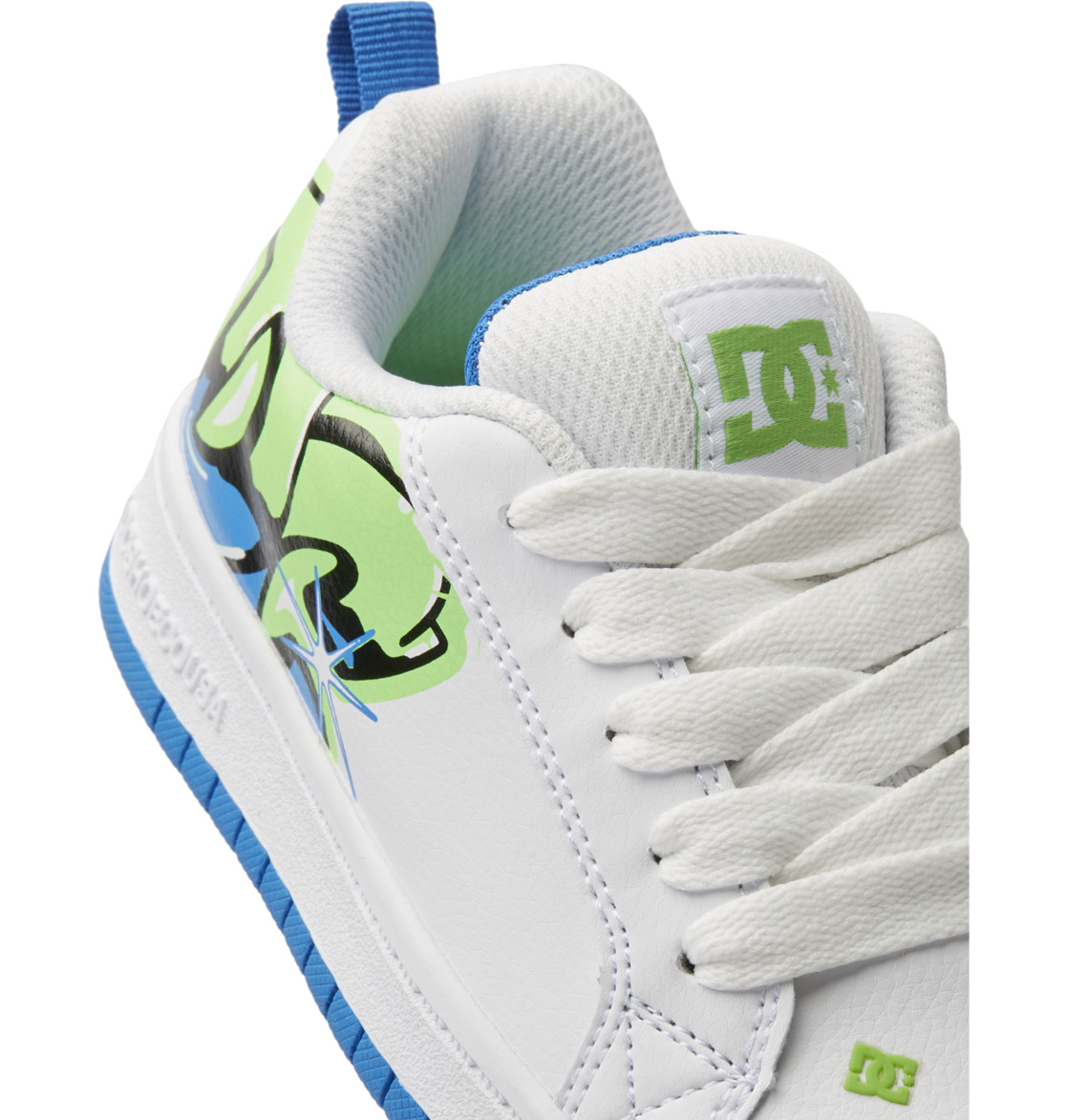 DC Shoes Kids Court Graffik Leather Chunky Trainers - White