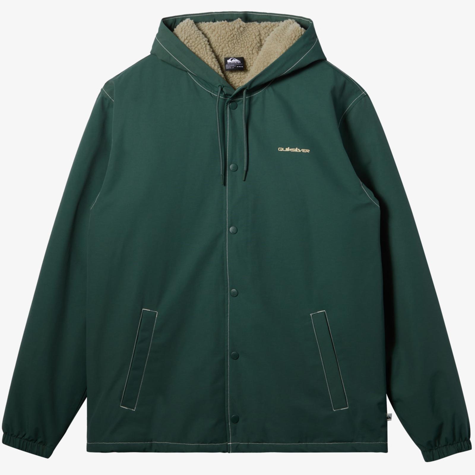 Quiksilver Mens Rain Cloud Coach Hooded Jacket Winter Bomber Coat Waterproof - Picture 16 of 17