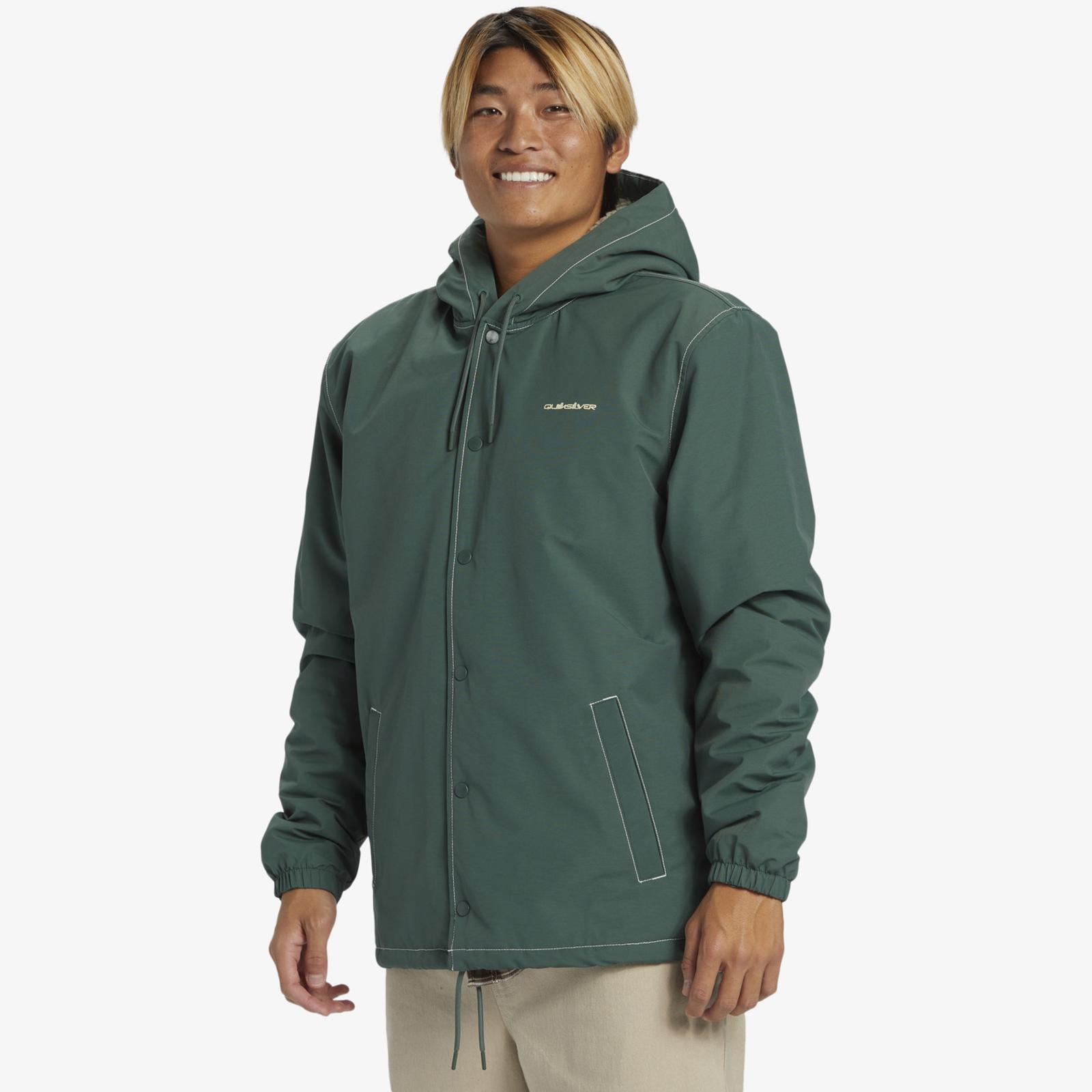Quiksilver Mens Rain Cloud Coach Hooded Jacket Winter Bomber Coat Waterproof - Picture 12 of 17