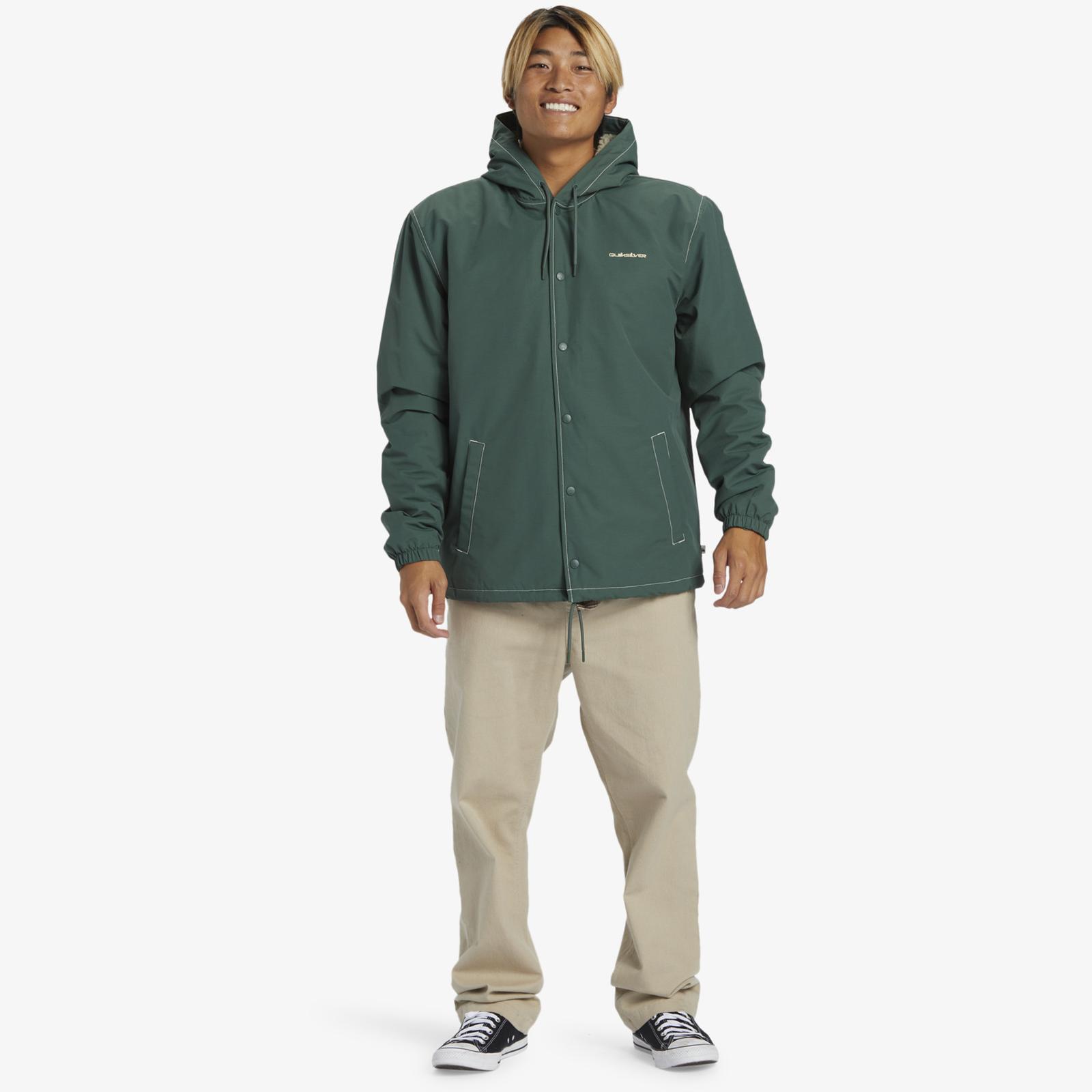 Quiksilver Mens Rain Cloud Coach Hooded Jacket Winter Bomber Coat Waterproof - Picture 15 of 17