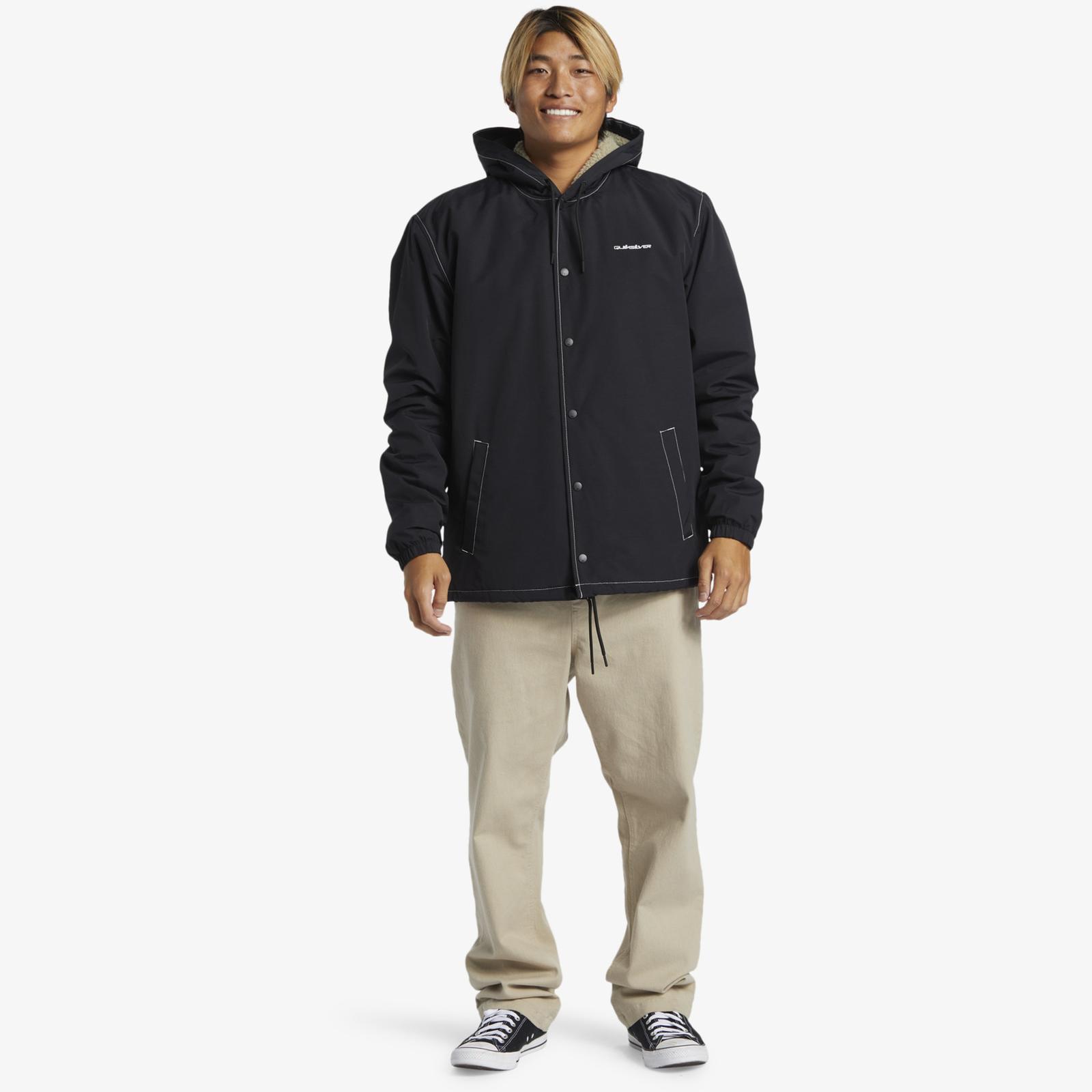 Quiksilver Mens Rain Cloud Coach Hooded Jacket Winter Bomber Coat Waterproof - Picture 7 of 17