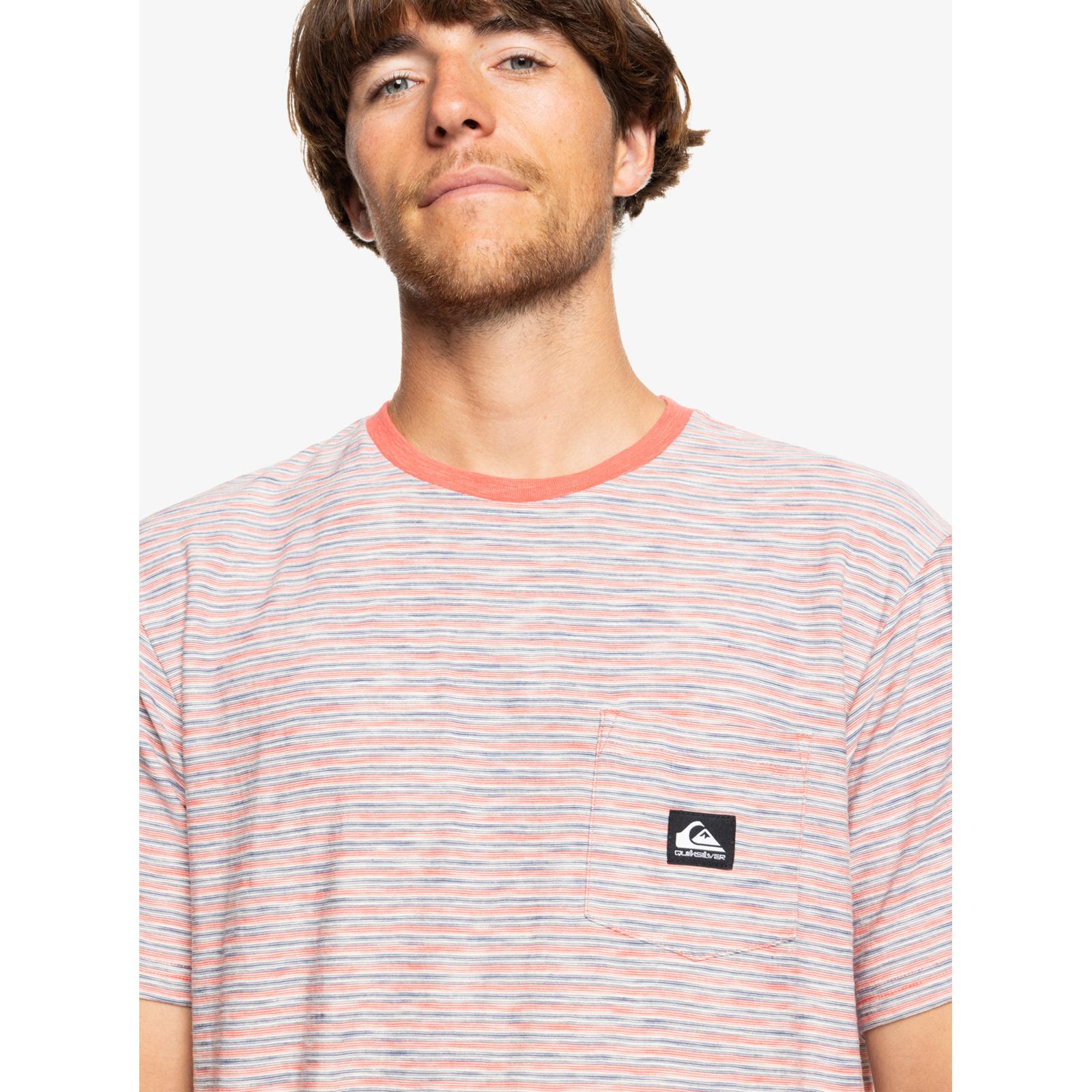 Quiksilver Para Hombres Kentin Manga Corta Bolsillo Camiseta Top Algodón Surf Surf - Imagen 7 de 16