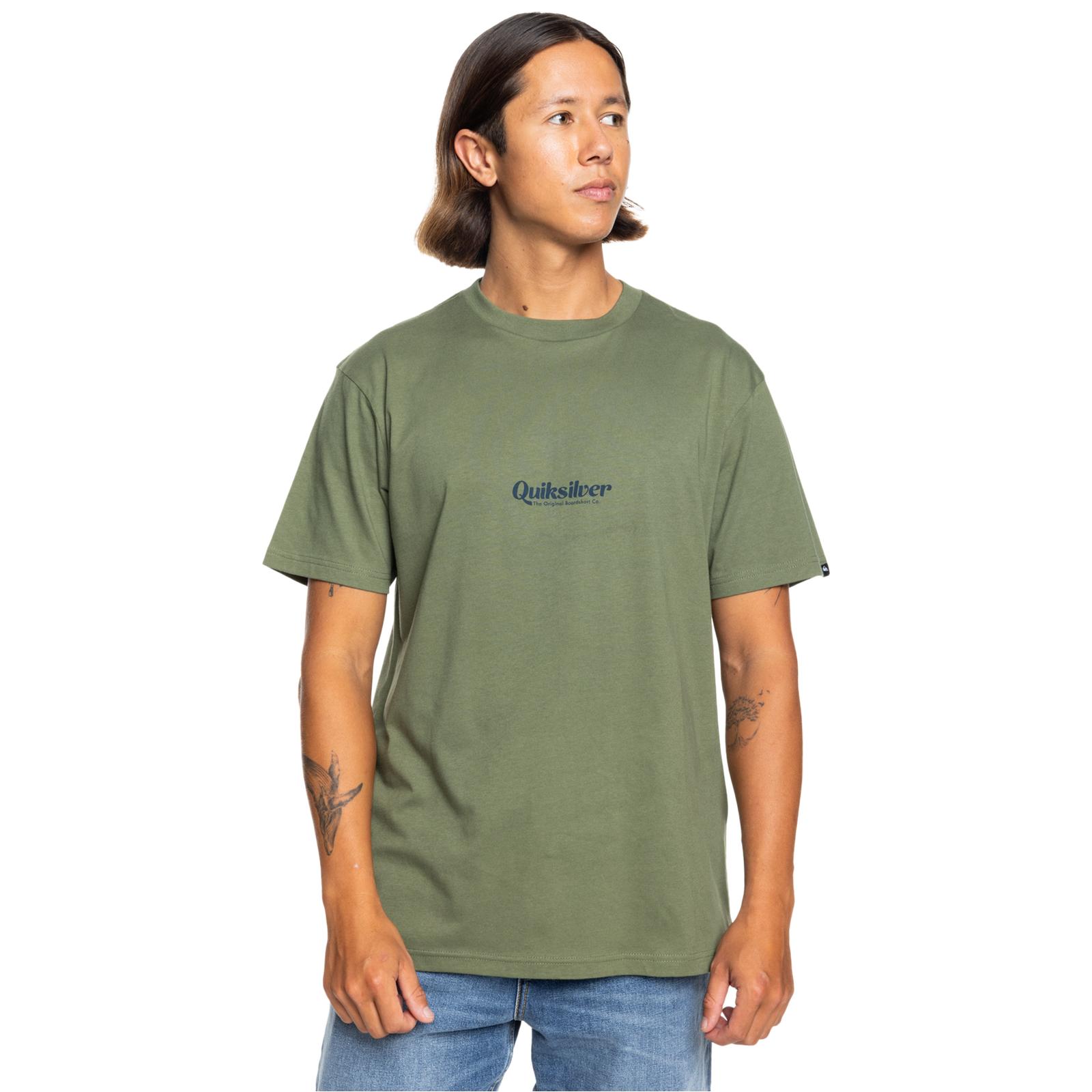 Camiseta Top Quiksilver Para Hombres QS Letras Simples Manga Corta Cuello Redondo Gráfico - Imagen 5 de 7