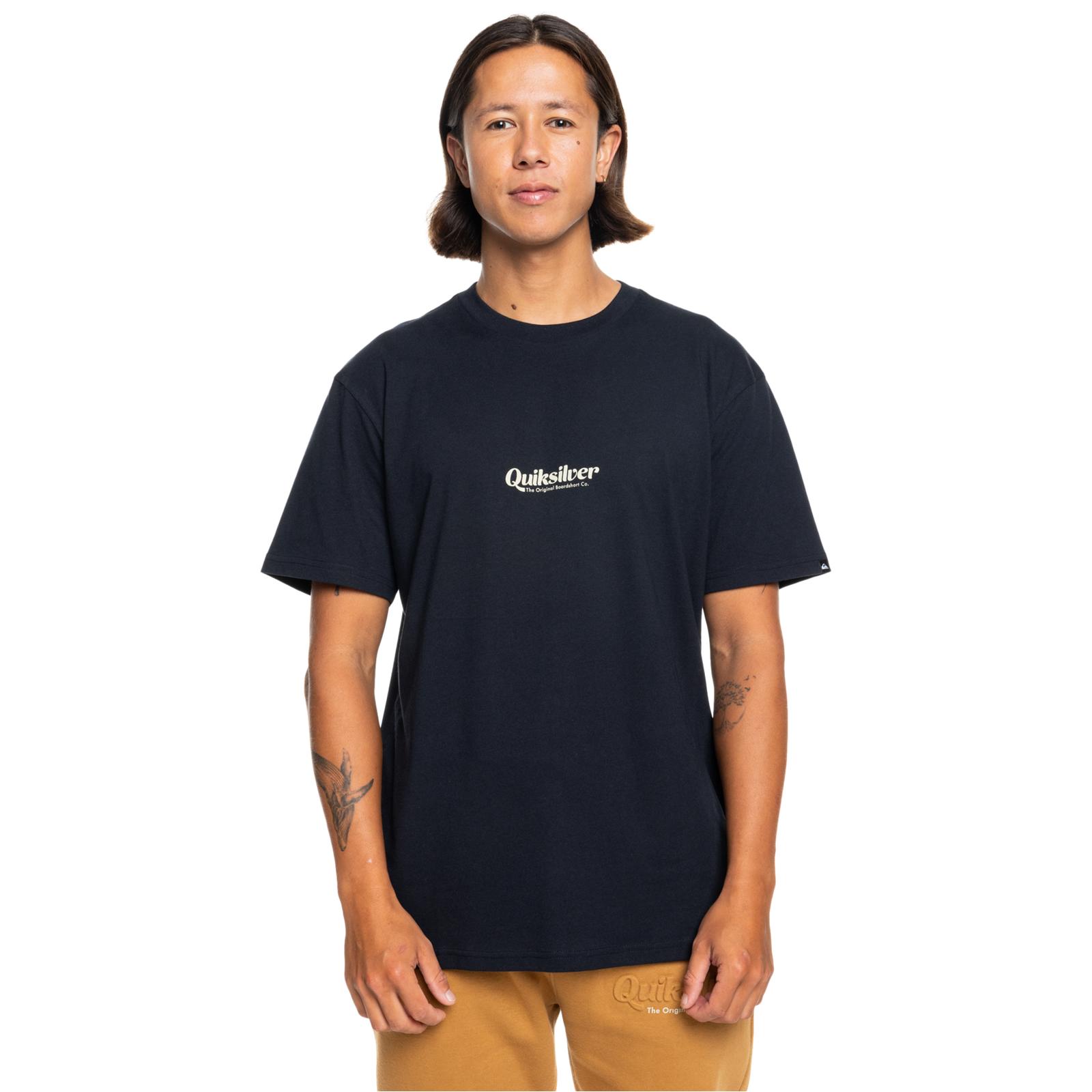 Camiseta Top Quiksilver Para Hombres QS Letras Simples Manga Corta Cuello Redondo Gráfico - Imagen 2 de 7