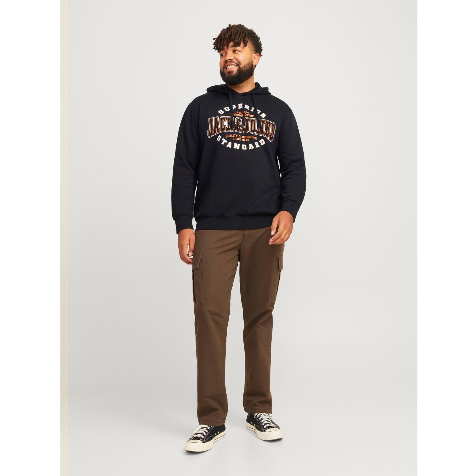Jack & Jones Mens Logo Plus Size Big Tall Hooded Pullover Sweatshirt Hoodie - Picture 8 of 34