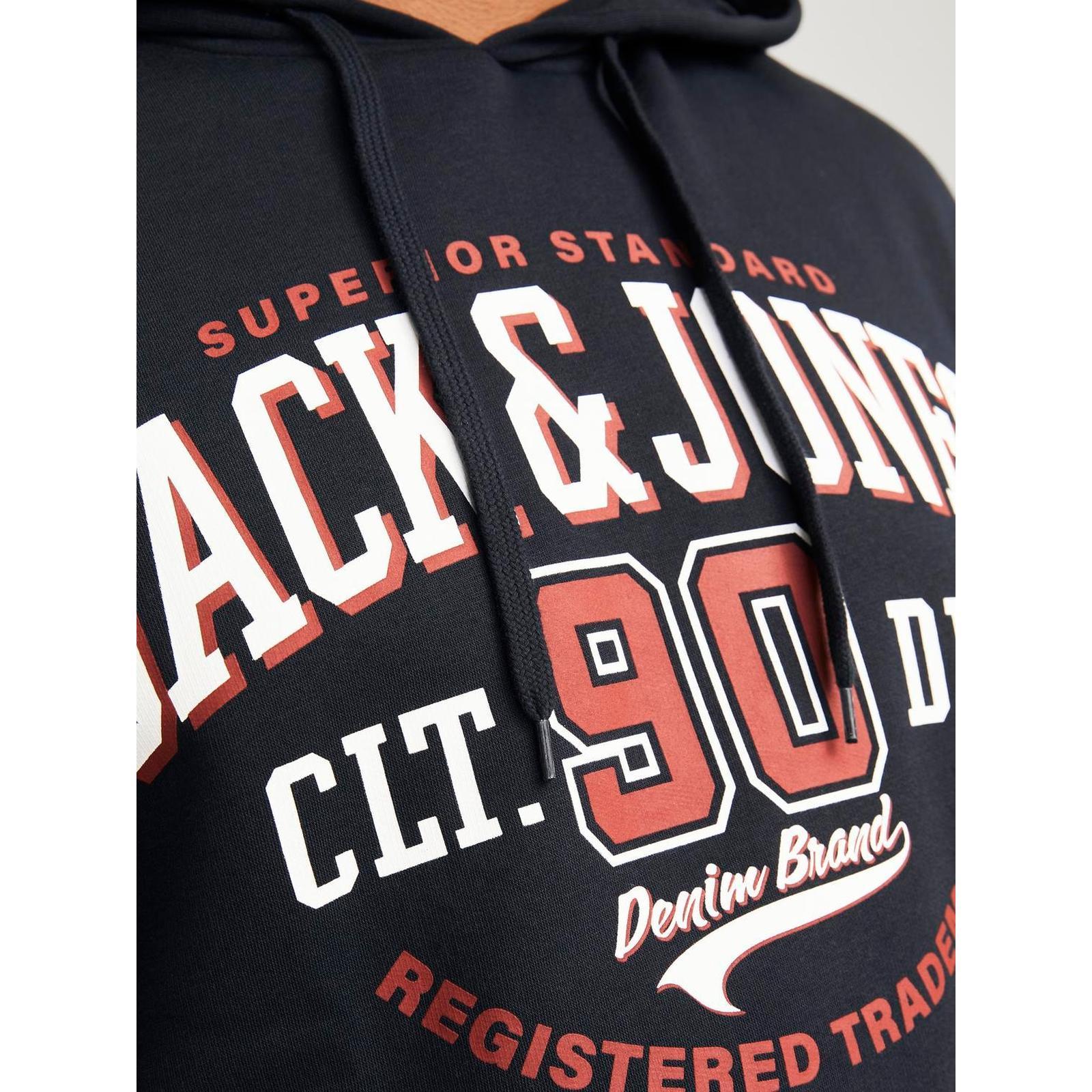 Jack & Jones Mens Logo Plus Size Big Tall Hooded Pullover Sweatshirt Hoodie - Picture 19 of 34