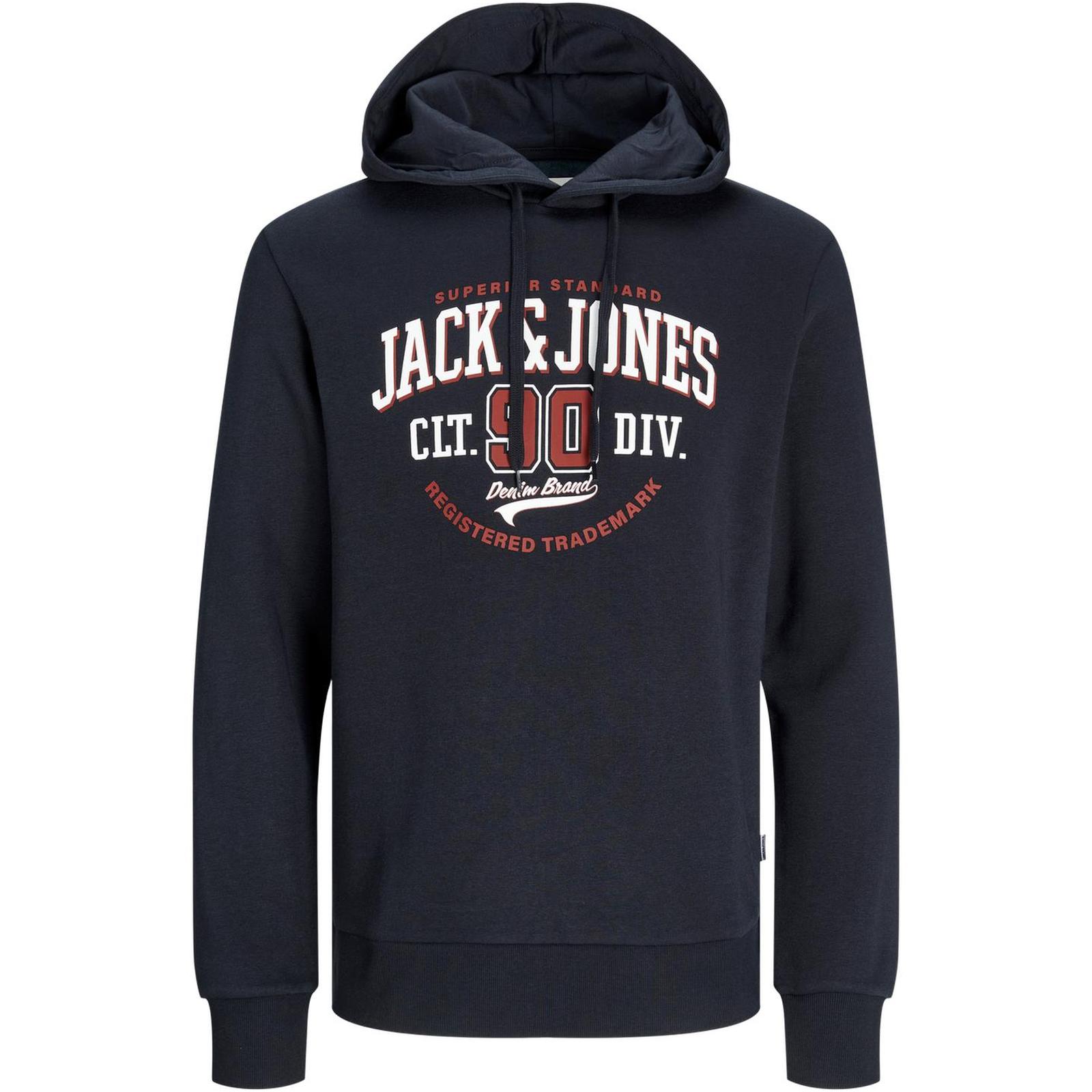 Jack & Jones Mens Logo Plus Size Big Tall Hooded Pullover Sweatshirt Hoodie - Picture 21 of 34