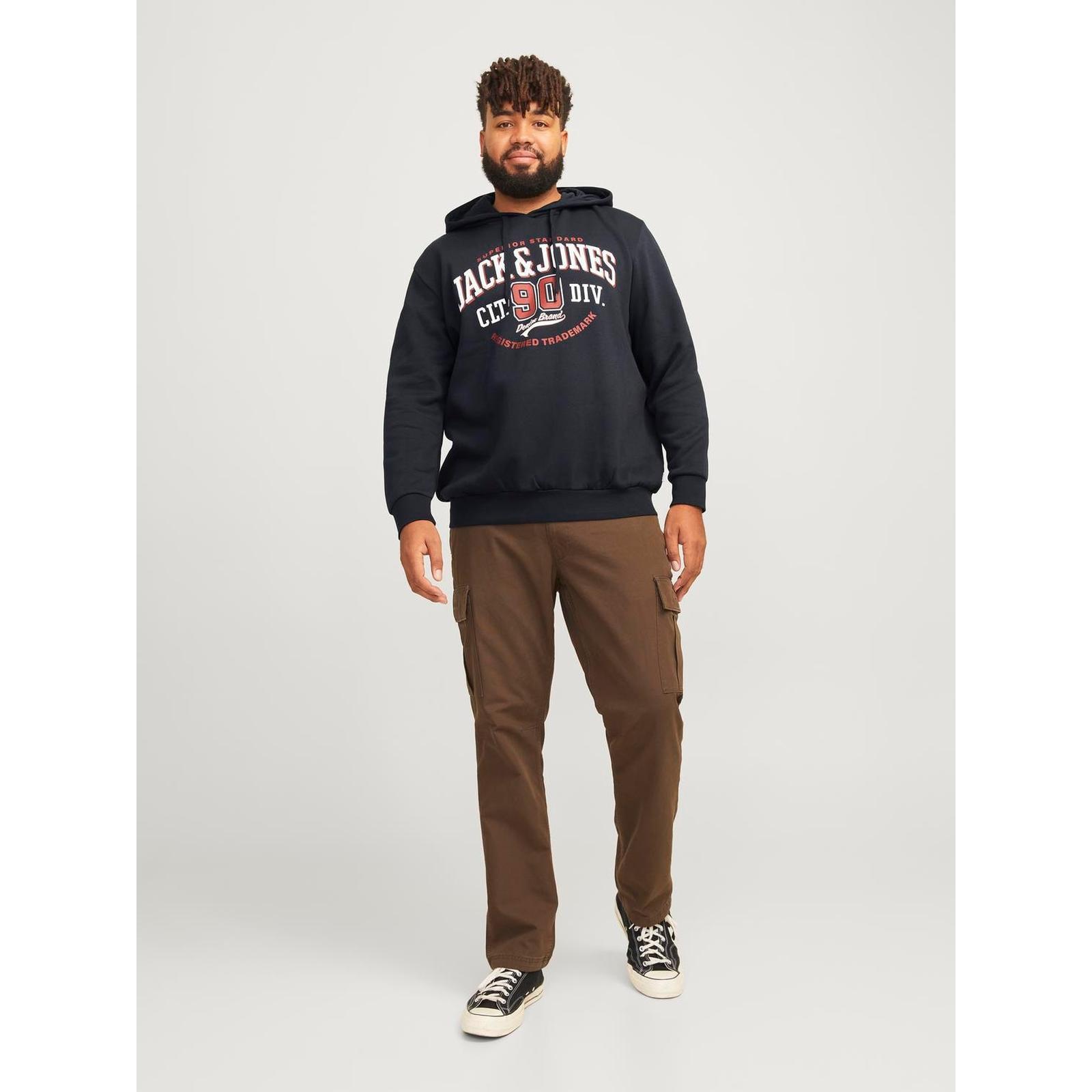 Jack & Jones Mens Logo Plus Size Big Tall Hooded Pullover Sweatshirt Hoodie - Picture 18 of 34
