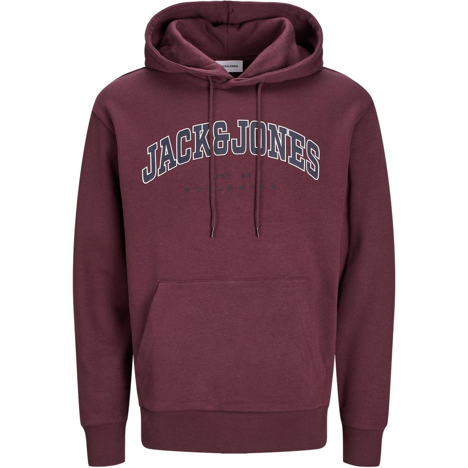 Jack & Jones Mens Caleb Plus Size Big Tall Pullover Varsity Sweatshirt Hoodie - Picture 13 of 16