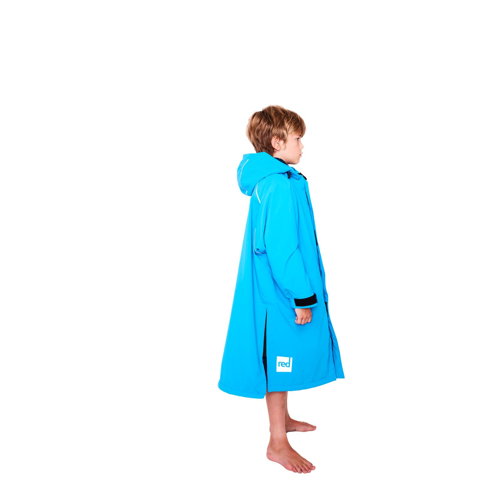 Red Kids Dry Pro Hooded Surf Surfing Swim Fur Lining Changing Robe - Picture 10 of 25