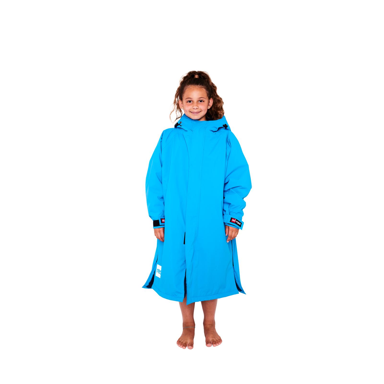 Red Kids Dry Pro Hooded Surf Surfing Swim Fur Lining Changing Robe - Picture 11 of 25