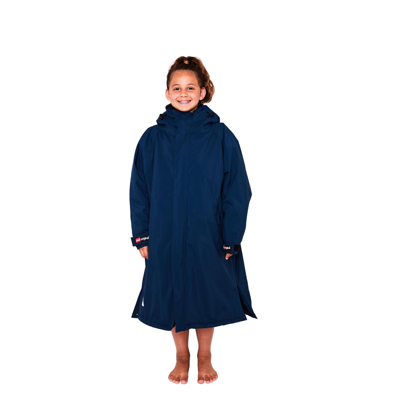 Red Kids Dry Pro Hooded Surf Surfing Swim Fur Lining Changing Robe - Picture 18 of 25