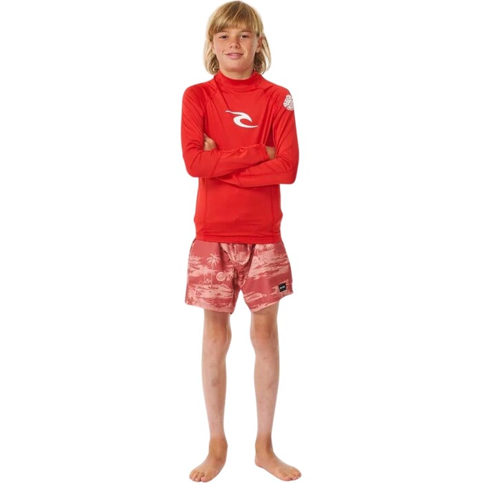 Rip Curl Kids Brand Wave Long Sleeve Surf Surfing UV Protect Rash Guard Vest - Picture 7 of 14