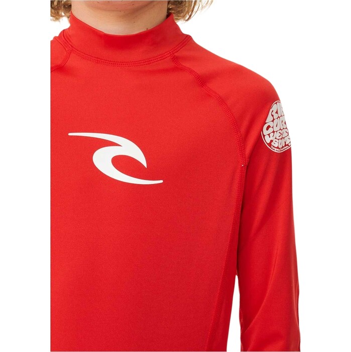 Rip Curl Kids Brand Wave Long Sleeve Surf Surfing UV Protect Rash Guard Vest - Picture 9 of 14