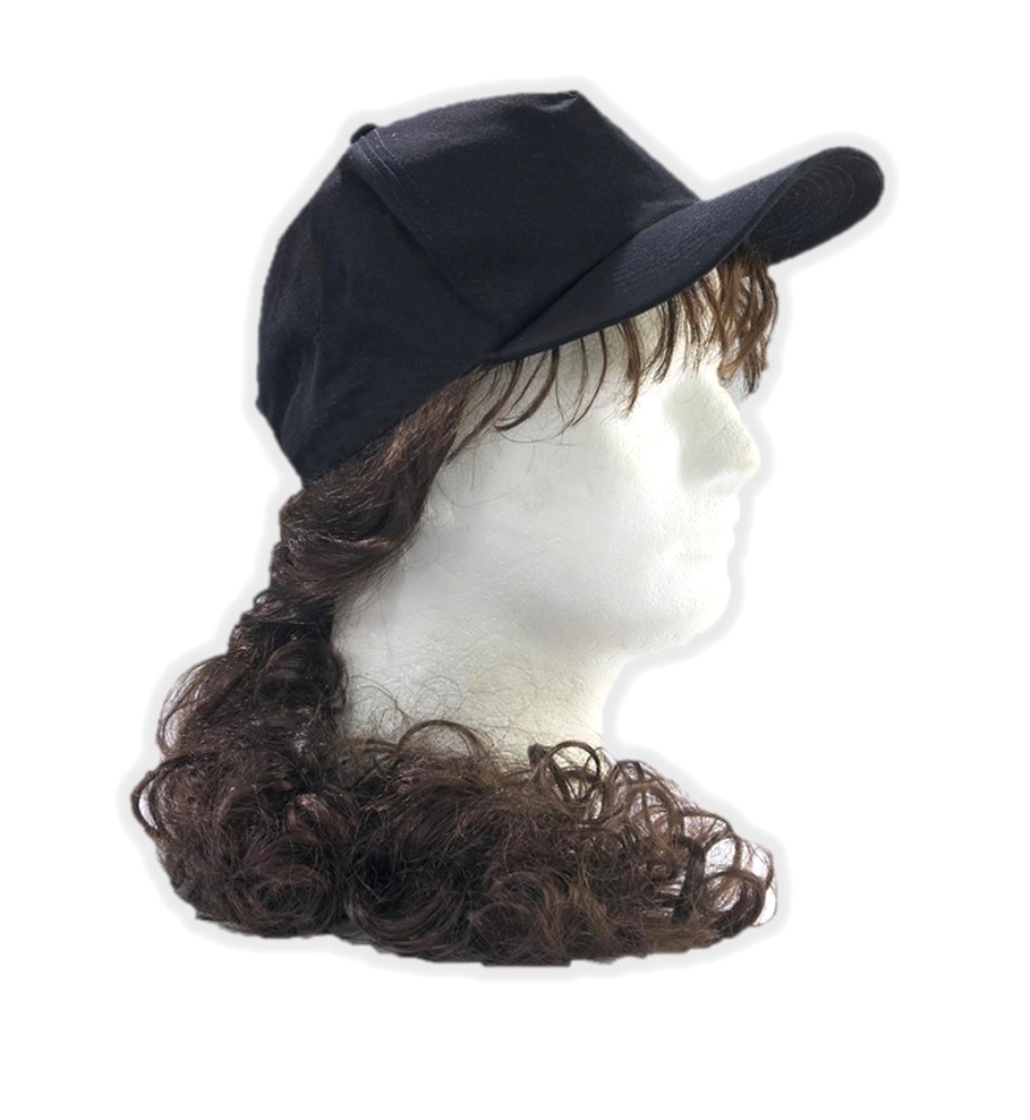 baseball hat with ponytail attached