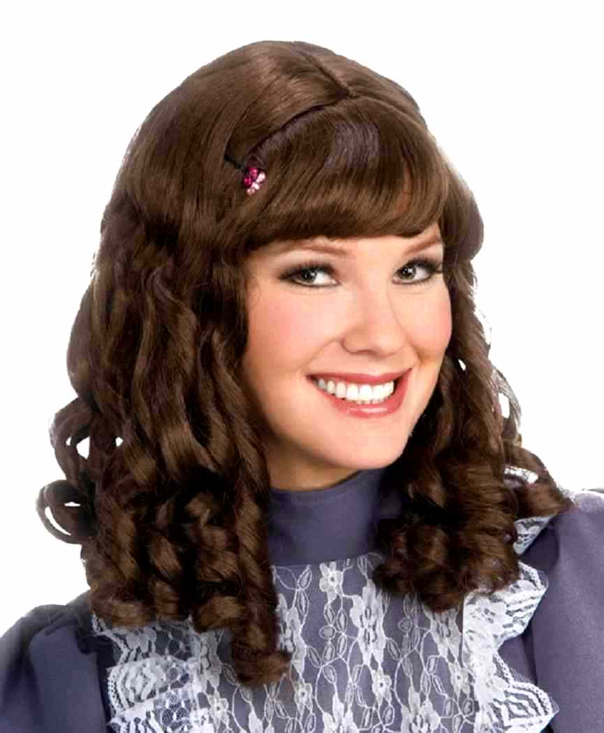 Island Girl Wig Curly Curls Brown Dress Up Halloween Adult Costume Accessory