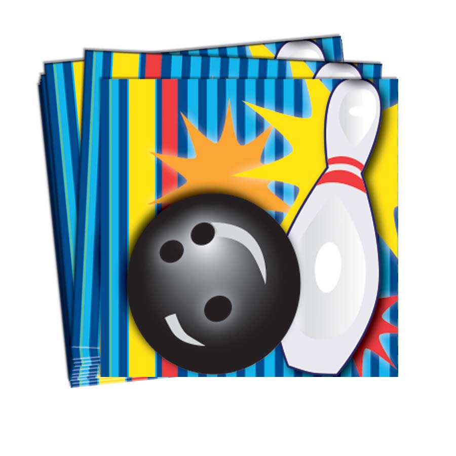 Retro Bowling Beverage Cocktail Napkins Birthday Party Decor Tableware