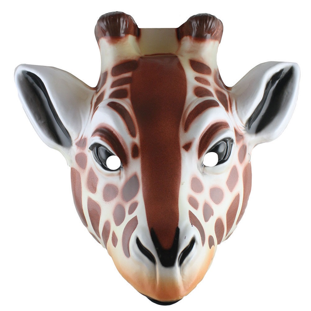 Giraffe Plastic Mask Halloween Costume Accessory Safari Animal Zoo Child Adult
