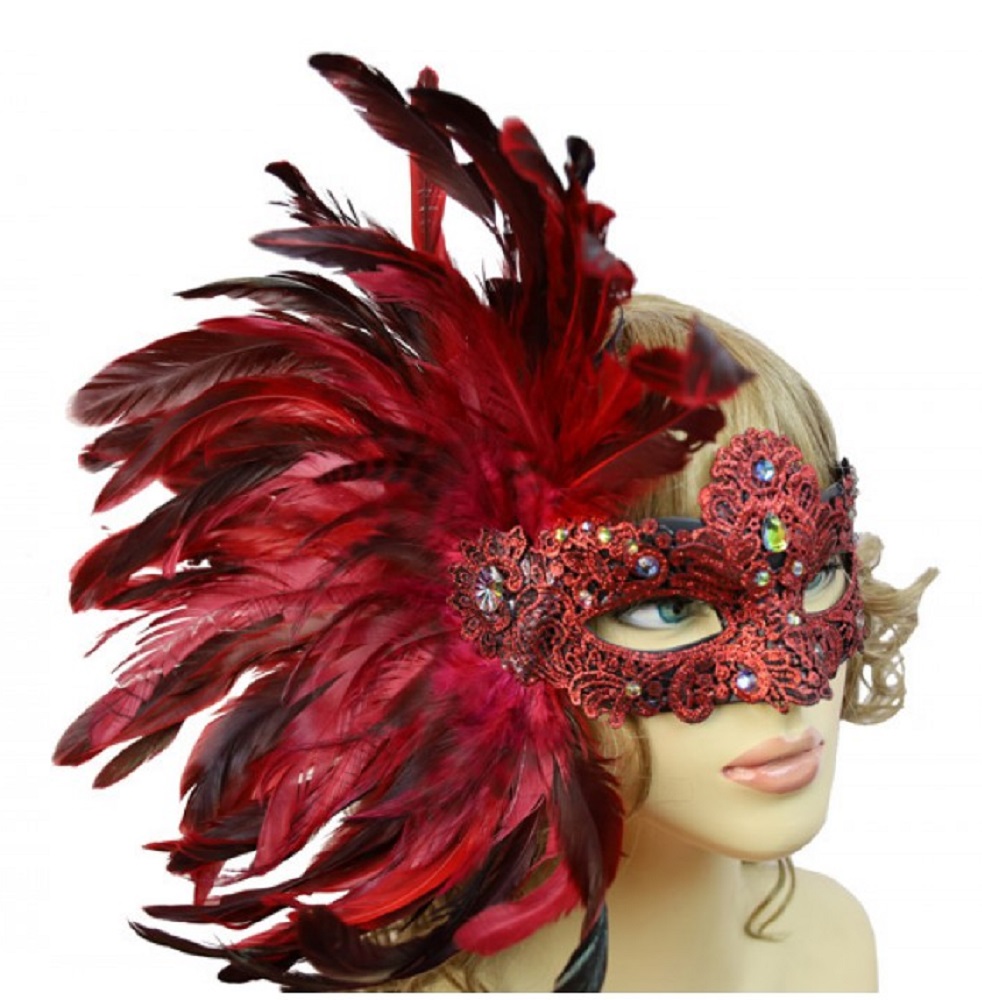 Costume RED Dress Up New Lace Domino Half Mask Halloween mask Masquerade