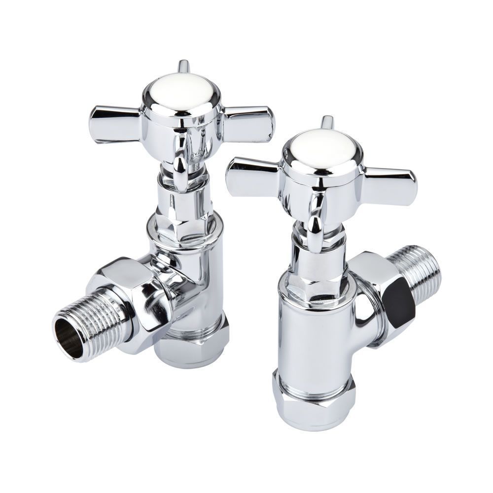 Angled & Straight Designer Radiator Towel Rail Valves Thermostatic 15mm