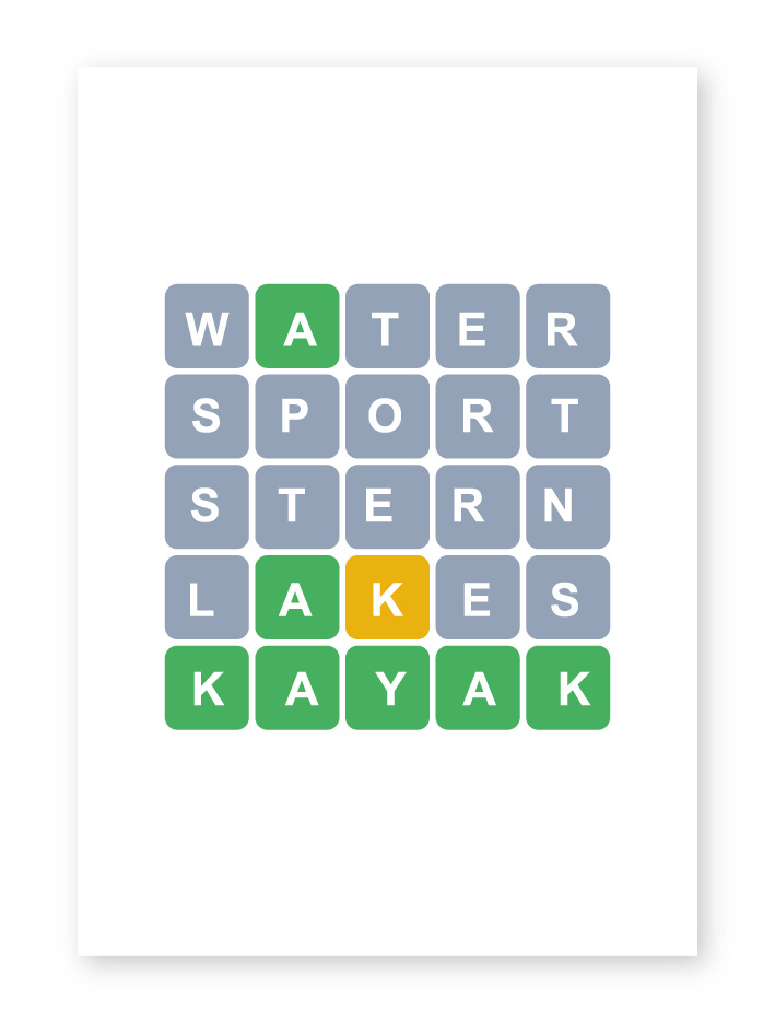 KAYAK WORDLE, STAMPA Posteril regalo perfetto Kayak wordle lui lei EUR