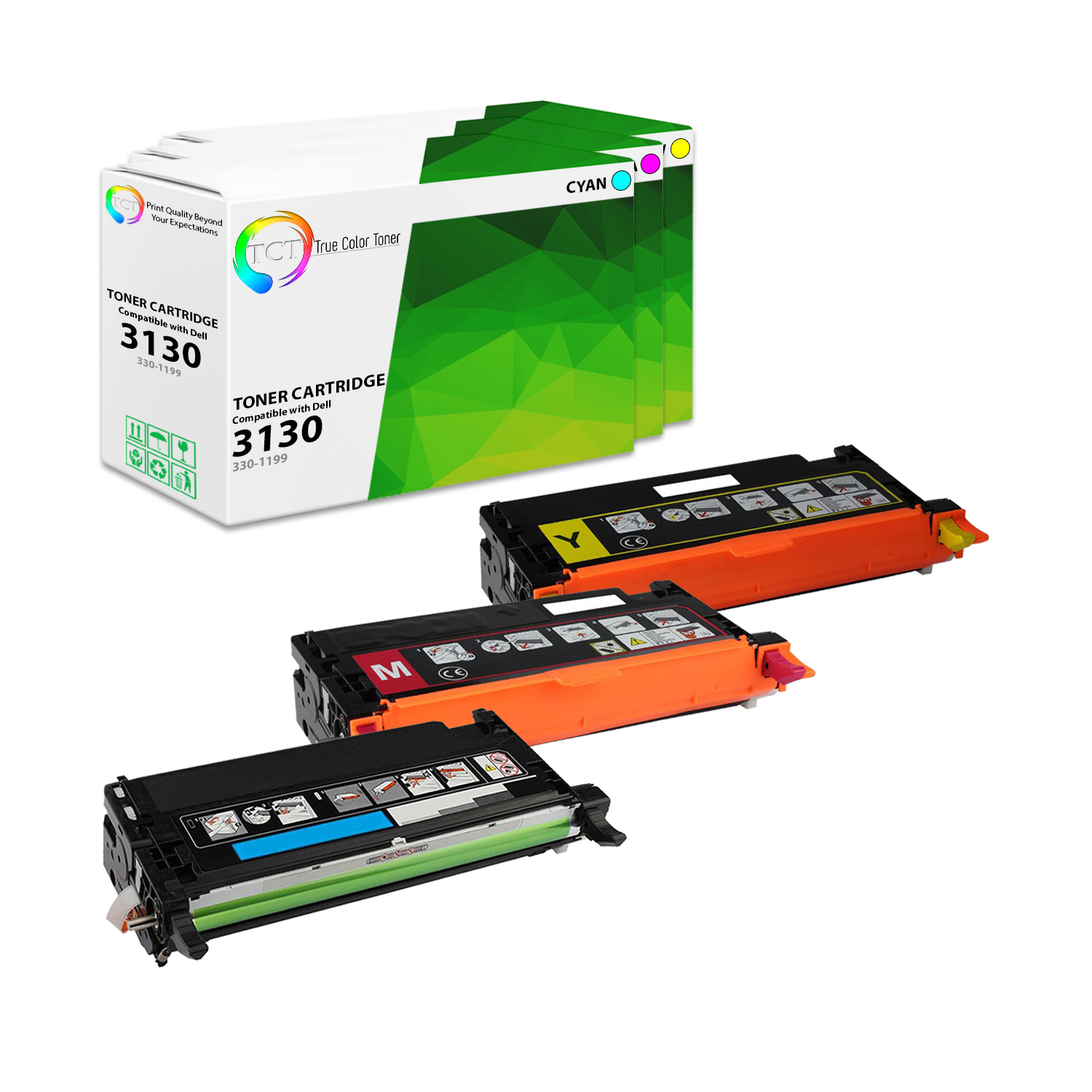 4PK Toner Cartridge Set for Dell 3130 Color Laser 3130cn 330-1198 1199 1200 1204
