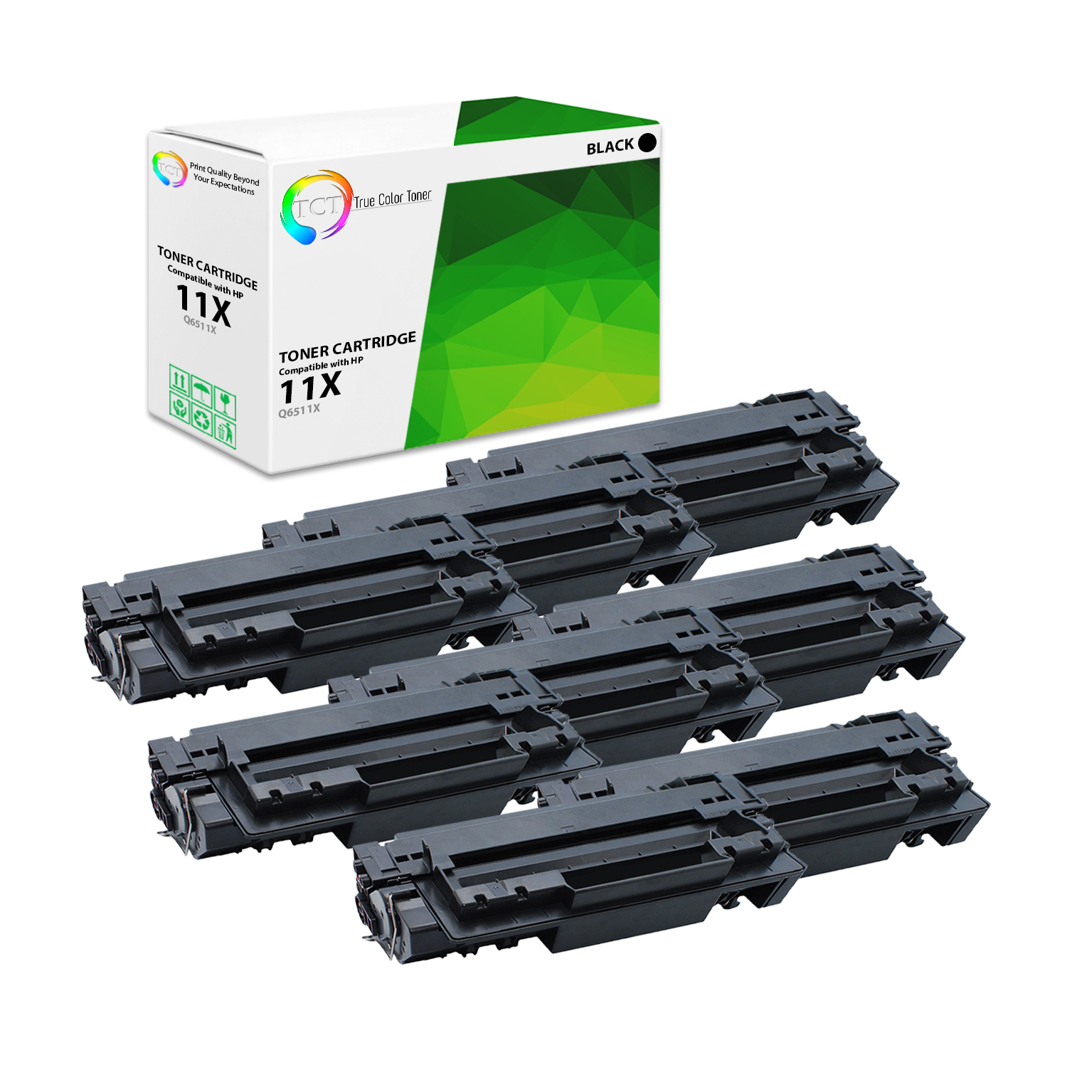 2pk High Yield Q6511x 11x Toner Cartridge For Hp Laserjet 2420 2420d 2420dn