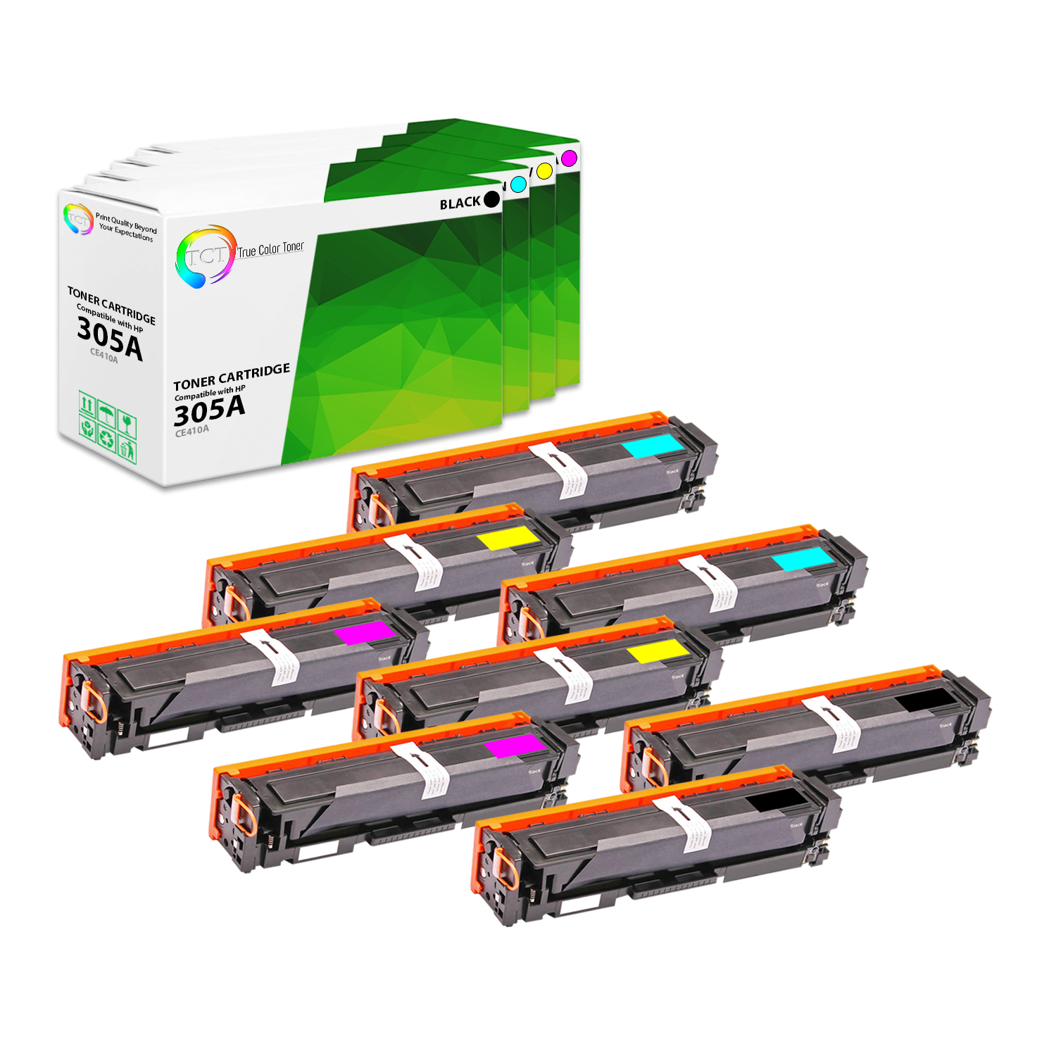 8 Pack CE410A CE411A CE412A CE413A Color Set for Printer FREE SHIPPING!