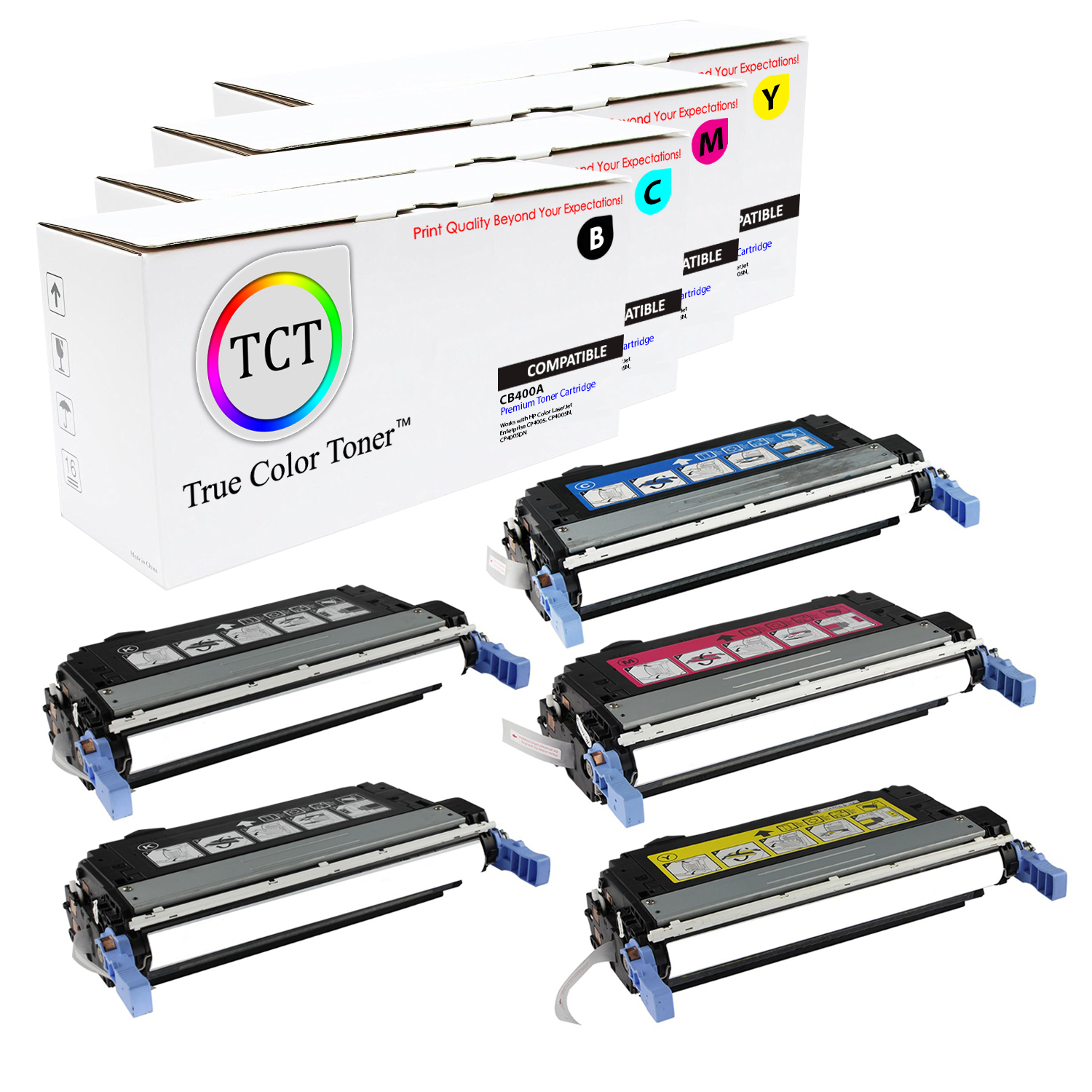 4PK CB400A CB401A CB402A CB403A Toner Set For HP Color LaserJet CP4005 CP4005n