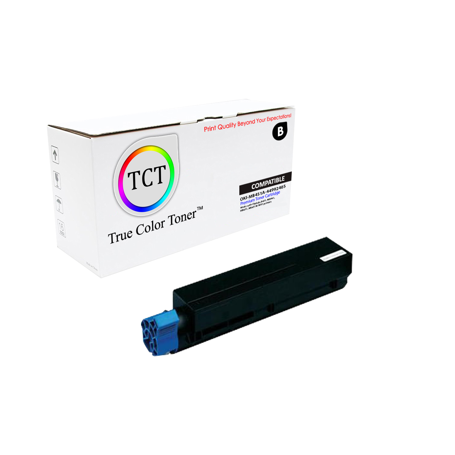 2Pk TCT 44992405 Okidata MB451 MB451w MFP Oki Compatible Toner Cartridge