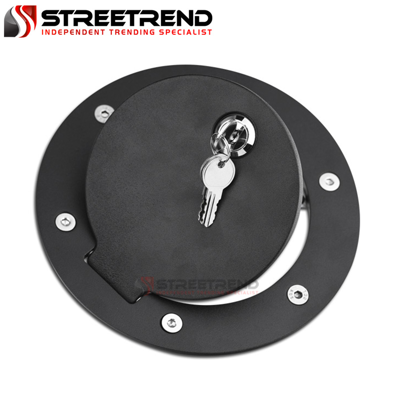 For 0714 Silverado 1500/2500/3500 Matte Blk Aluminum Fuel Gas Door