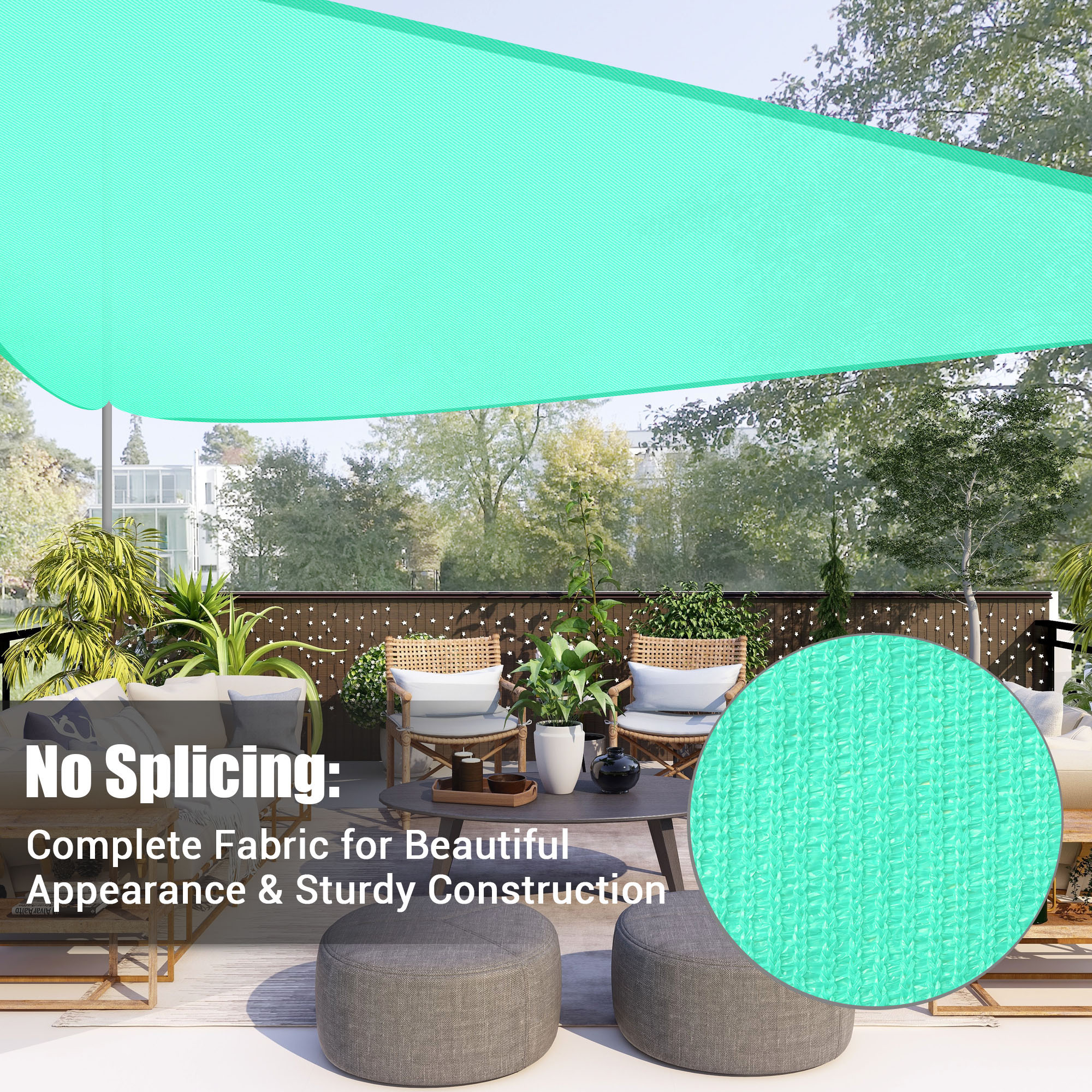 Triangle Sun Shade Sail Canopy UV Block Patio Yard Pool Outdoor Pearl Aqua eBay