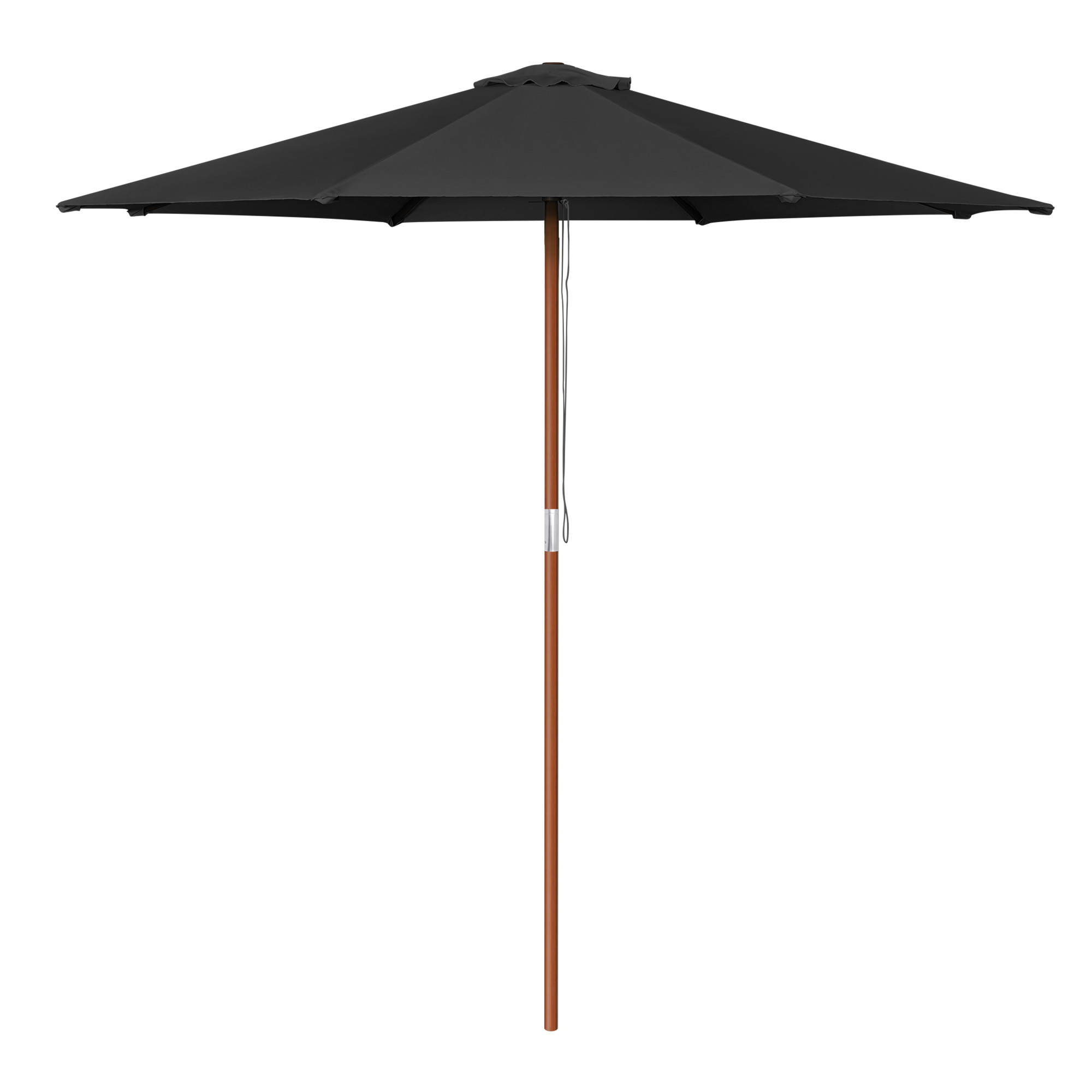 9' Ft 8 Ribs Patio Wood Umbrella Wooden Pole Outdoor Sunshade Market
