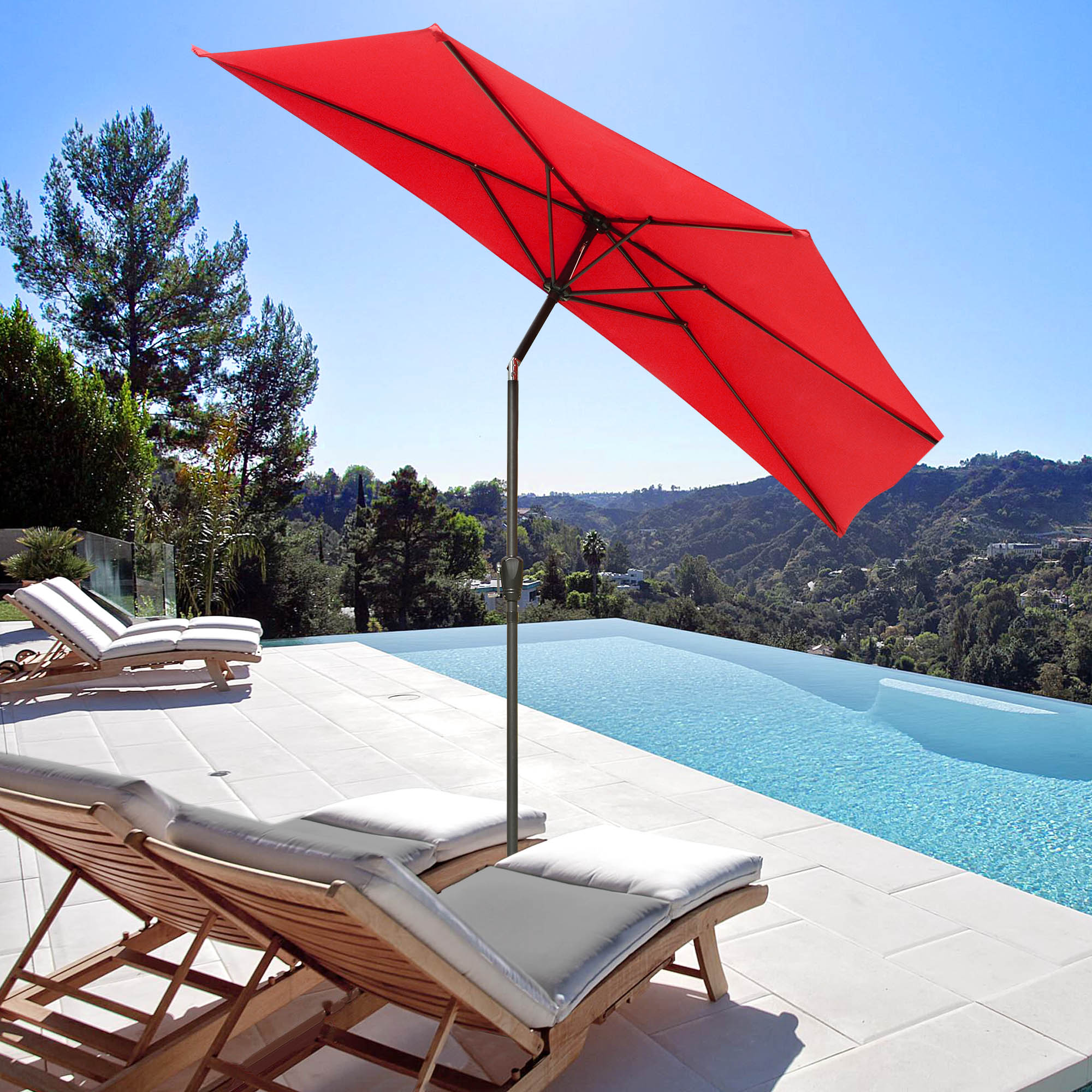 10FT Outdoor Half Umbrella Patio Wall Balcony Bistro Door Sun Shade