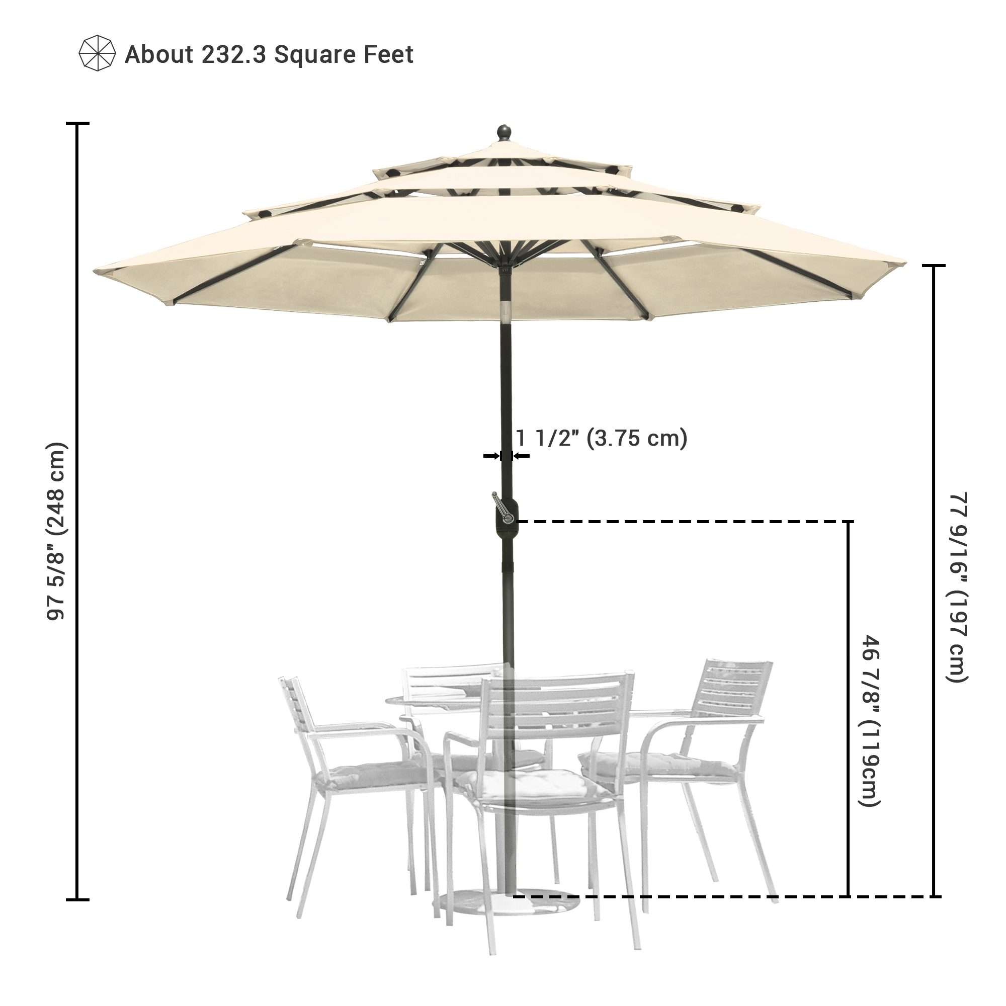 apple green patio umbrella 10ft Round Patio Offset Hanging Umbrella, Apple Green