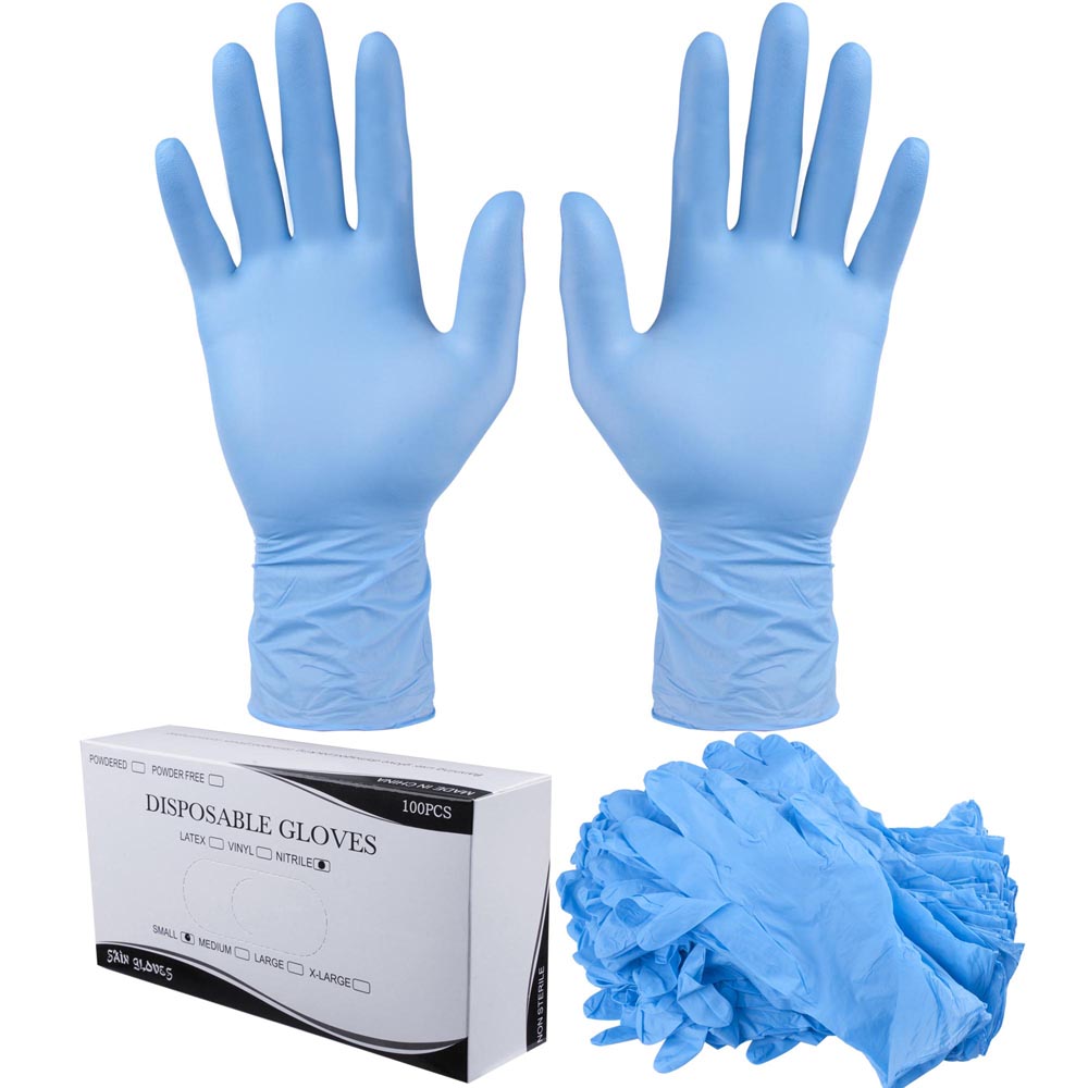 thumbnail image 2 of 100 PCS Blue Nitrile Powder-Free Gloves – Latex Free, Size Small (Box Of 100) 2 of 10