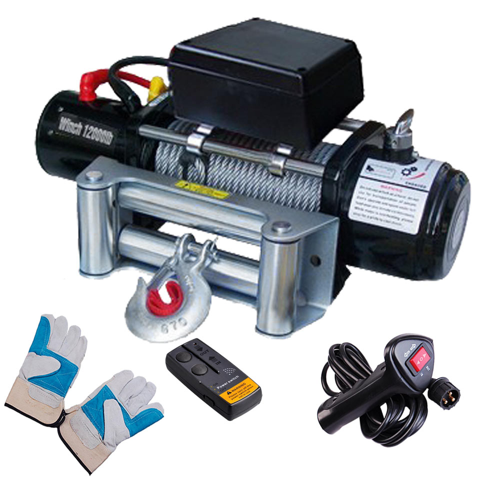 3000lbs Electric Recovery Winch 12V Wire Remote Control Kit for Truck SUV ATV Tow Boat Trailer Qiilu Recovery Winch