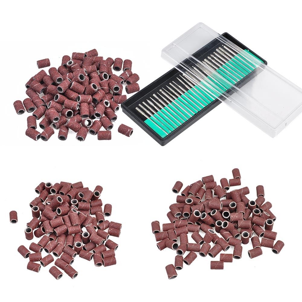 Byootique 300 Pcs Nail Drill Sanding Bands 80#/120#/180# Grits+30 File Drill Bit - Bild 10 von 10