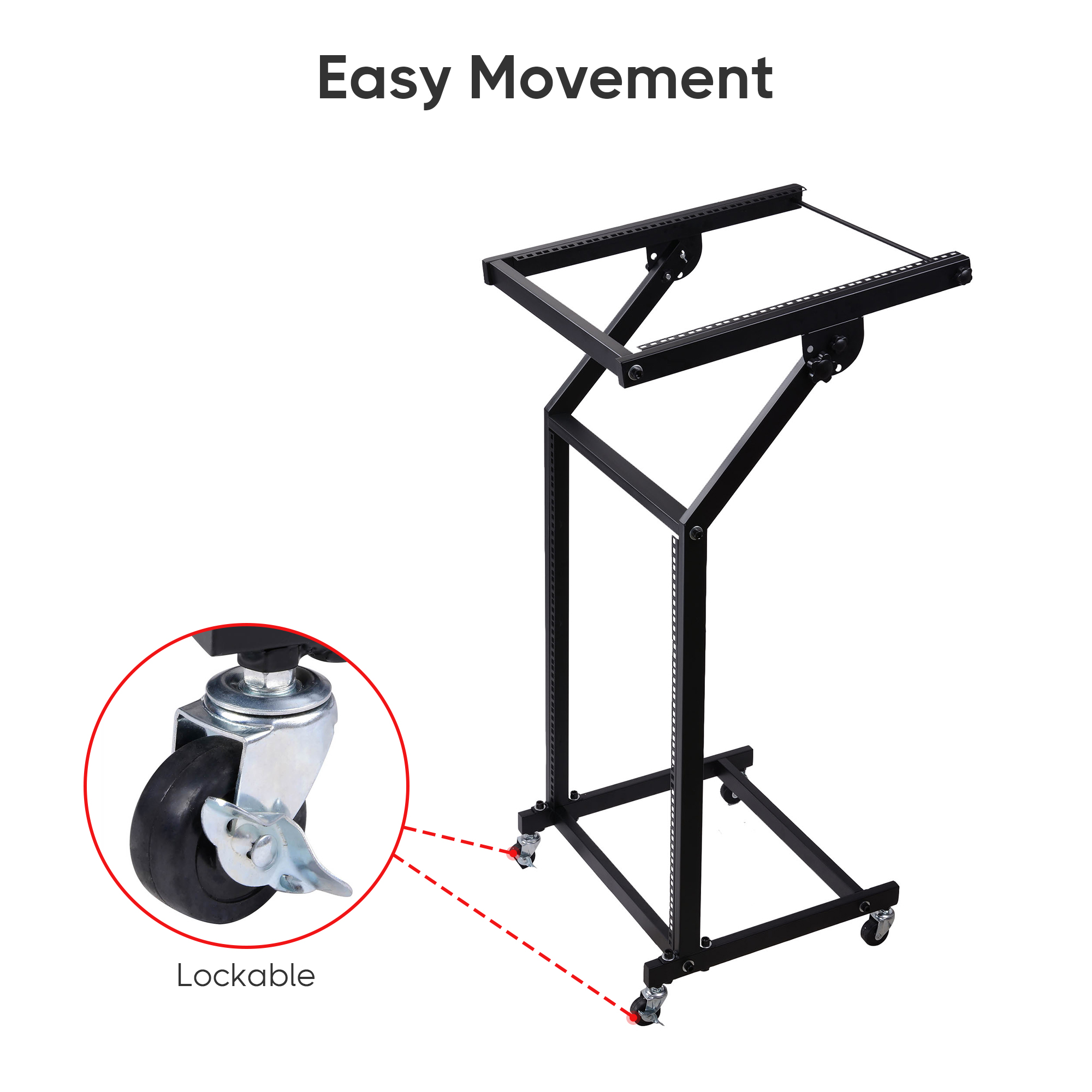 Professional 12U Rack Mount DJ Equipment Stand Studio Mixer