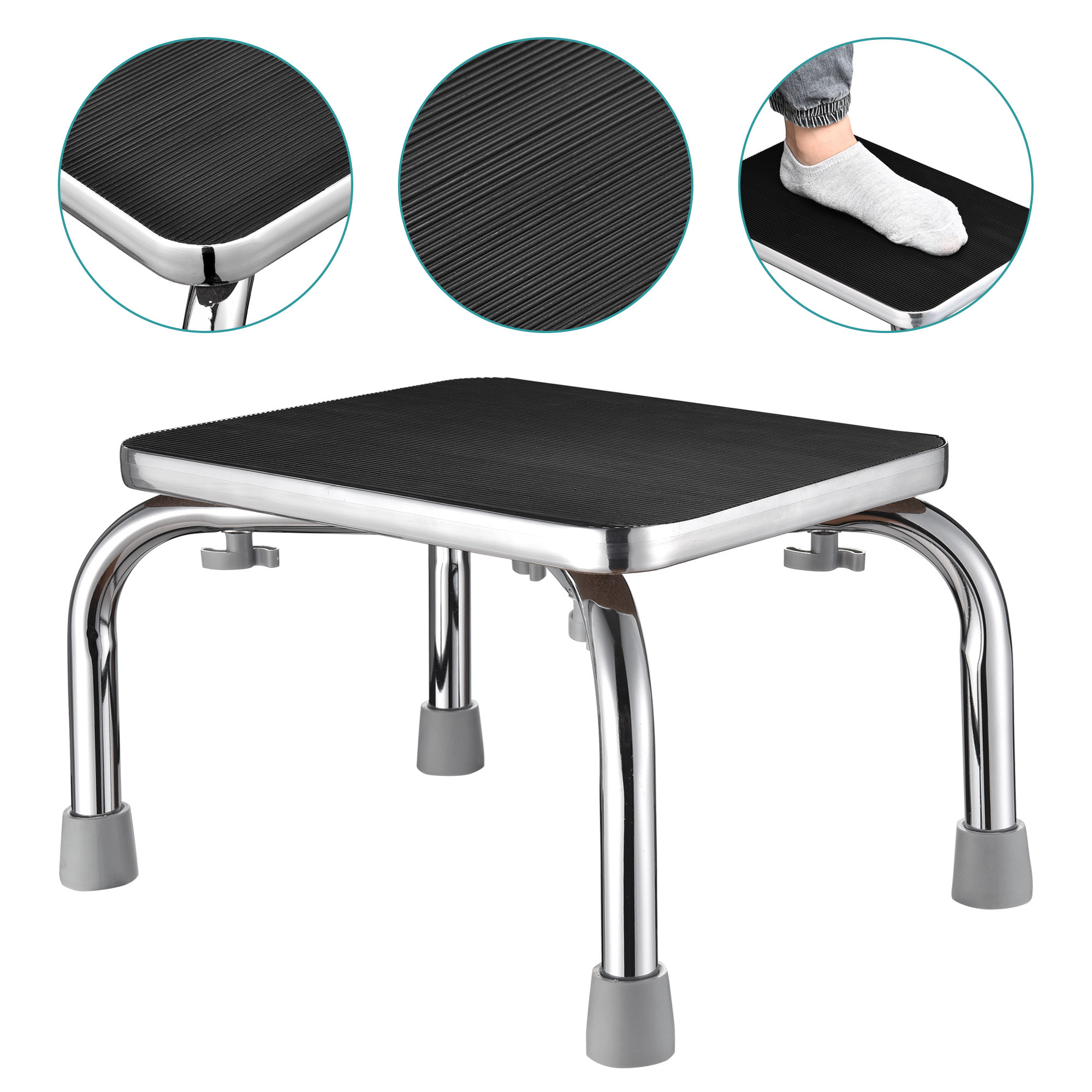 1/2/4 PCS Medical Steel Step Stool Anti-Slip Platform Footstool for Seniors Kids - Picture 7 of 13
