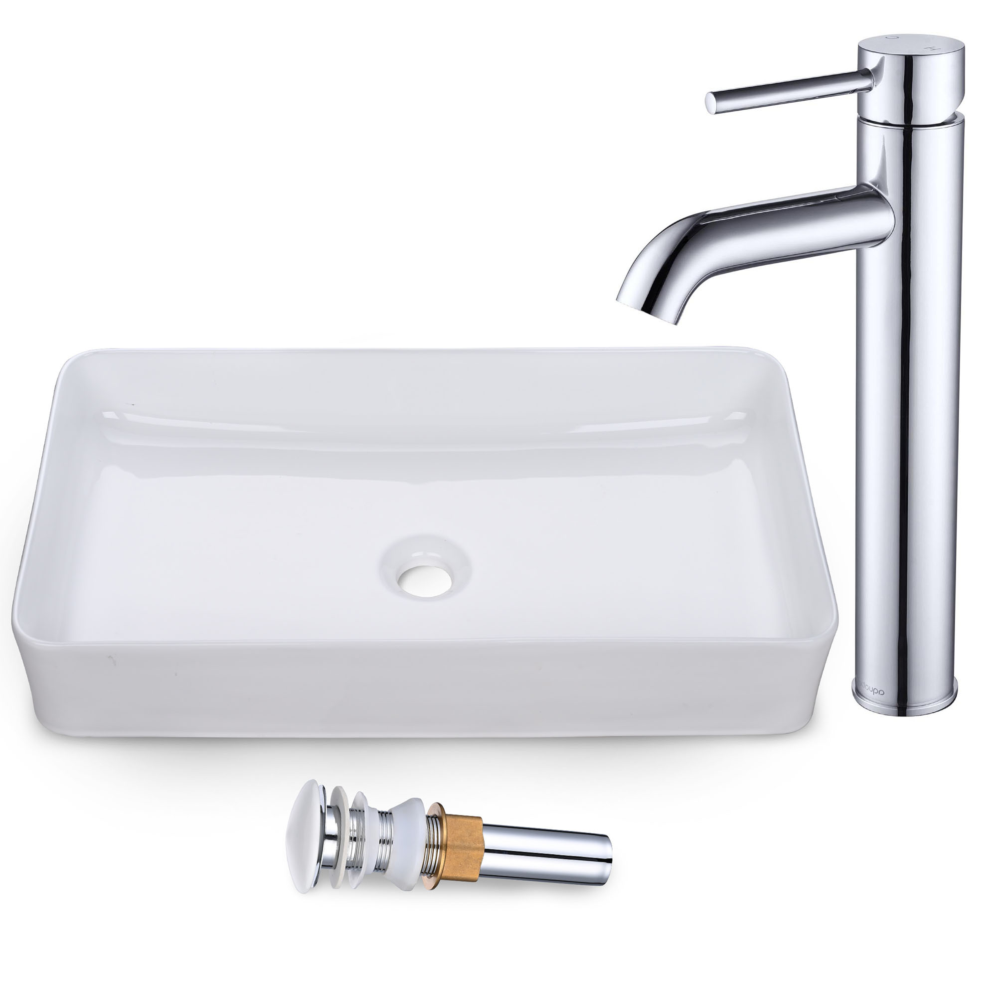 Aquaterior Bathroom Ceramic Countertop Vessel Sink Basin w/ Faucet Pop Up Drain - Picture 51 of 70