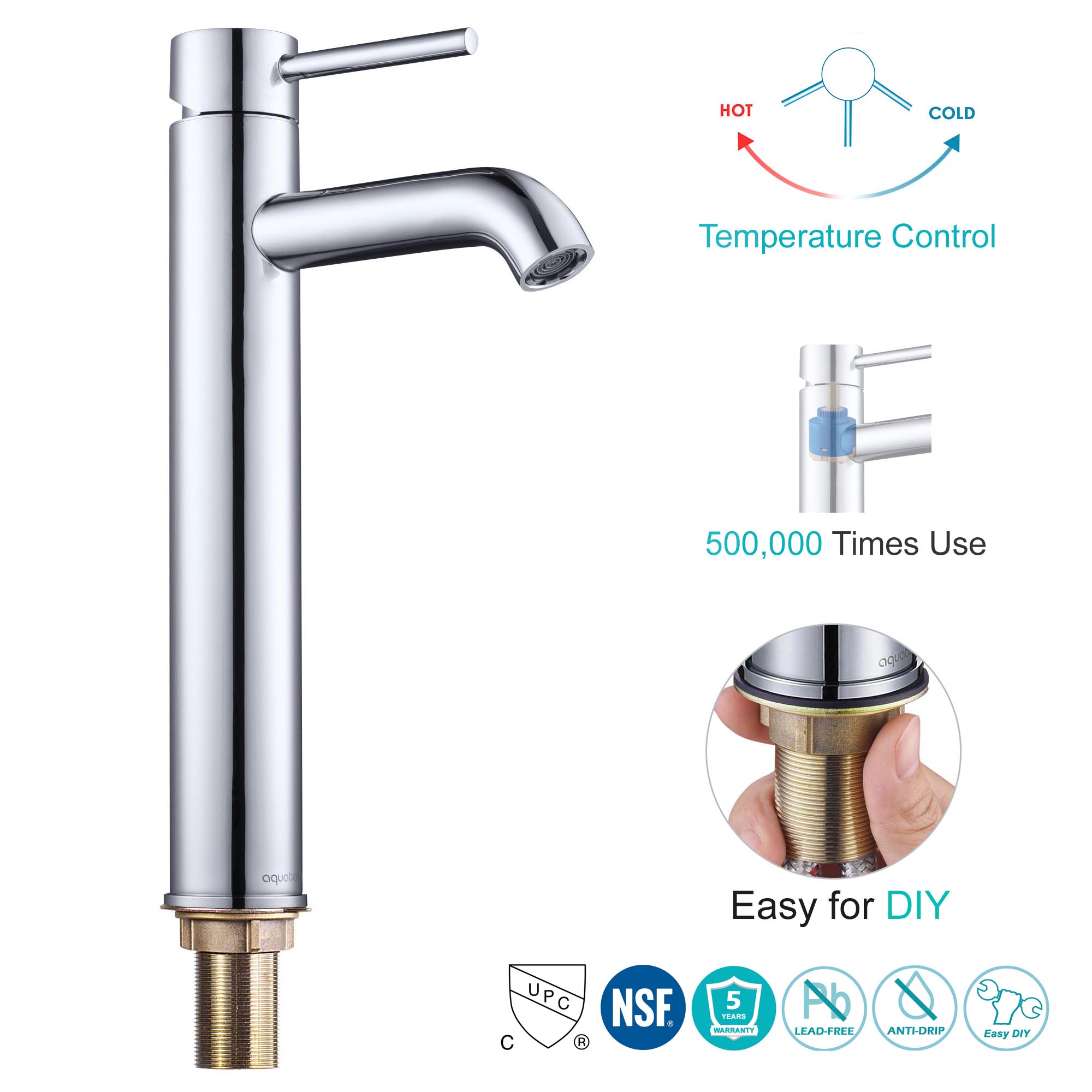 Aquaterior Bathroom Ceramic Countertop Vessel Sink Basin w/ Faucet Pop Up Drain - Picture 55 of 70