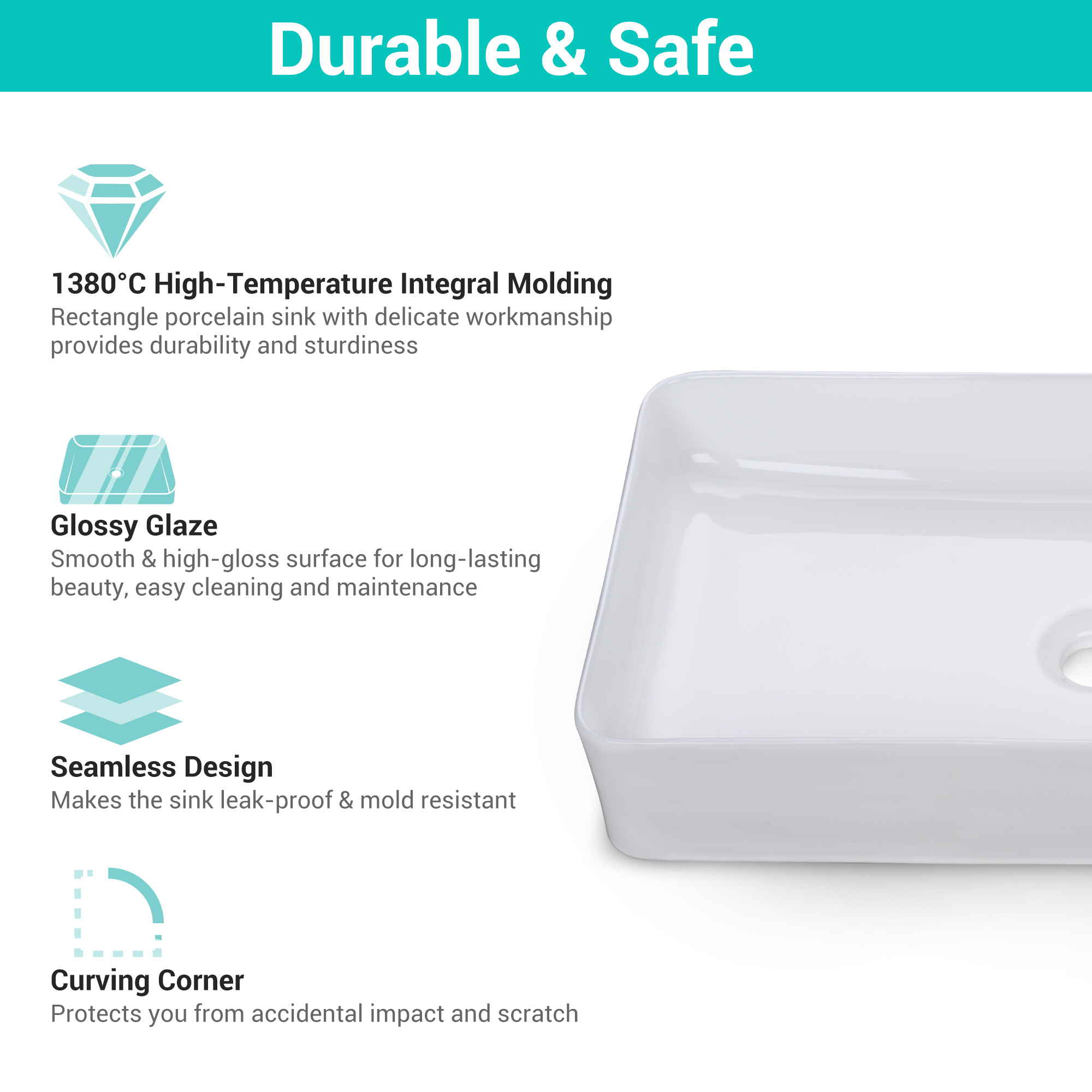 Aquaterior Bathroom Ceramic Countertop Vessel Sink Basin w/ Faucet Pop Up Drain - Picture 52 of 70